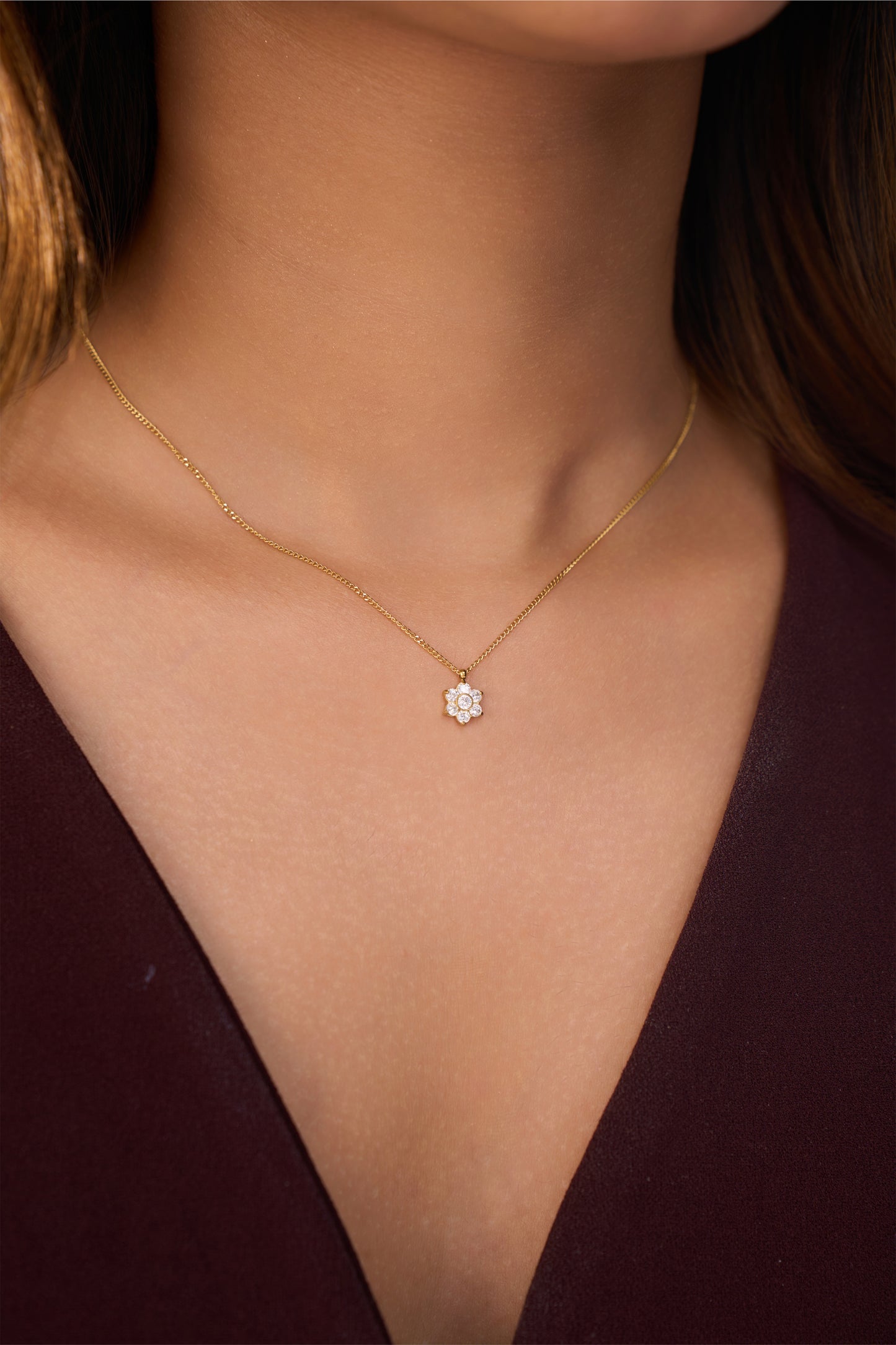 Flower Necklace - 18K Gold Plated