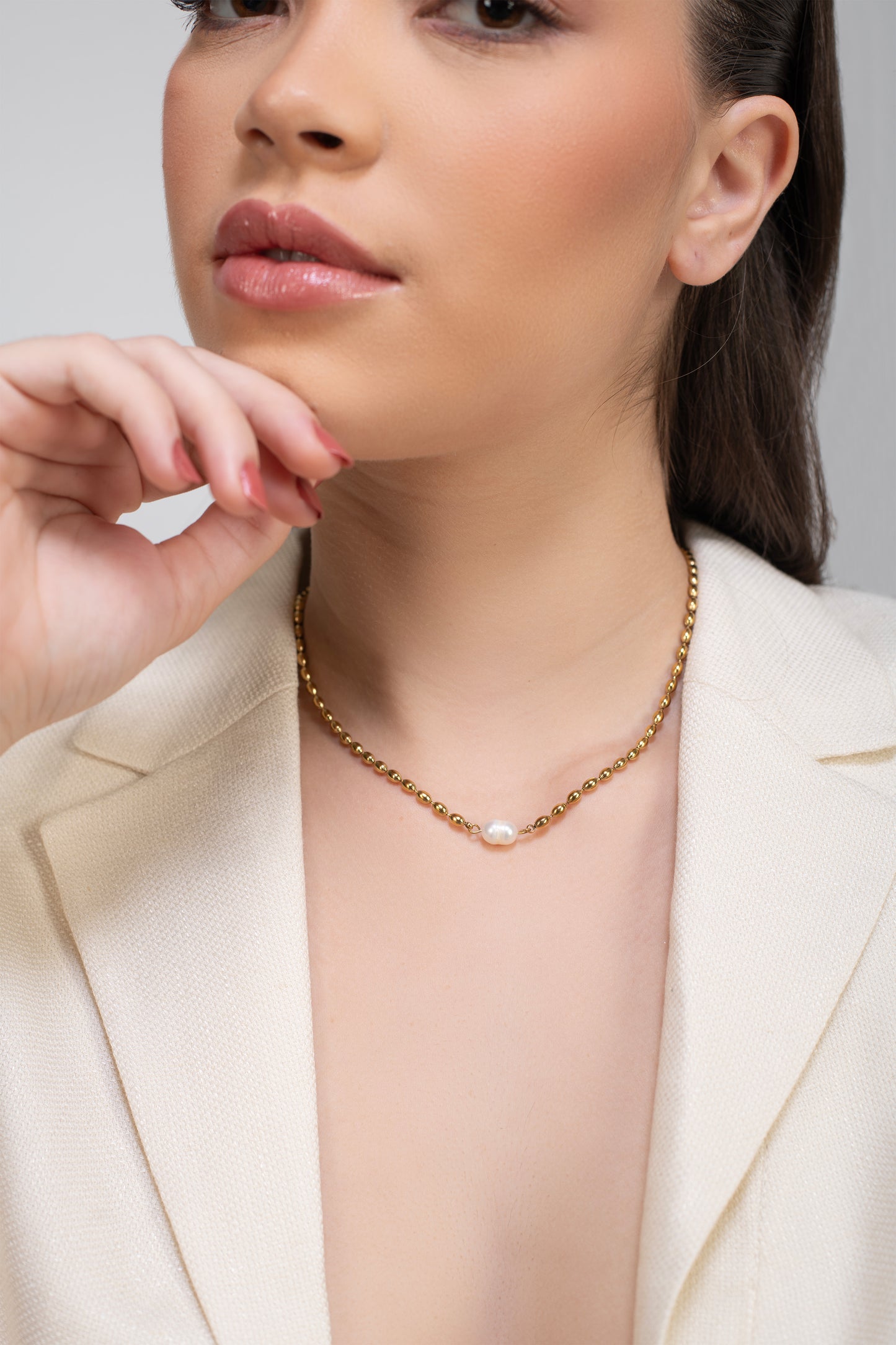 Pearl Core Necklace-18K Gold Plated