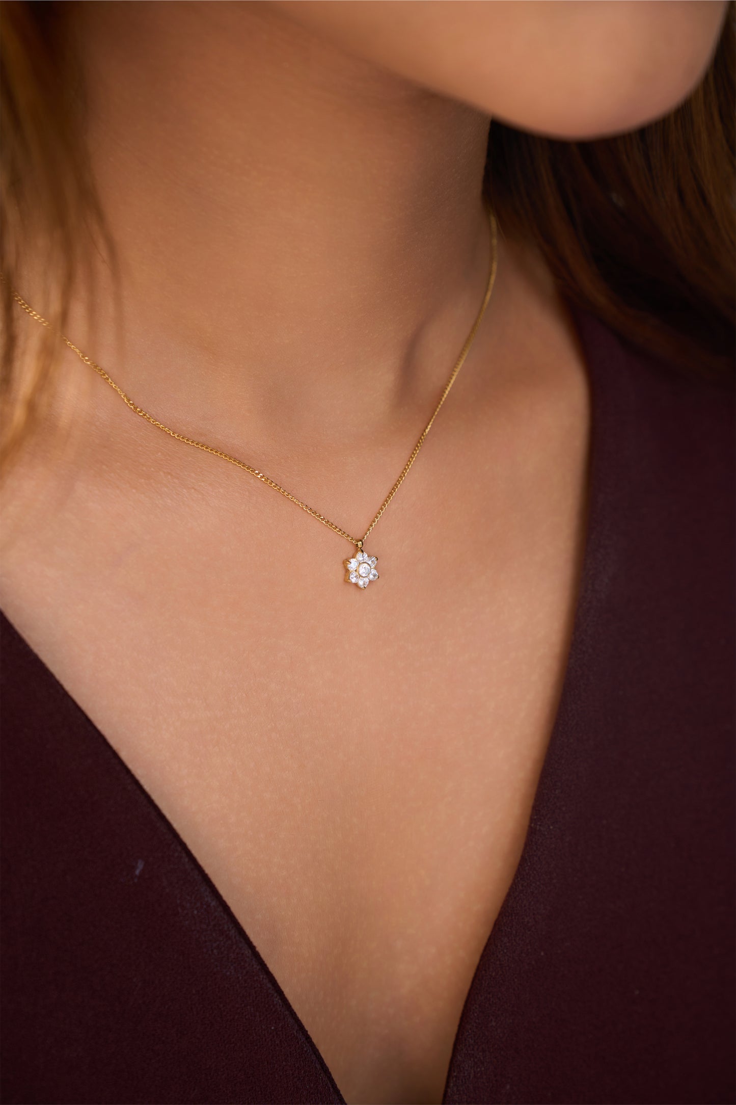 Flower Necklace - 18K Gold Plated