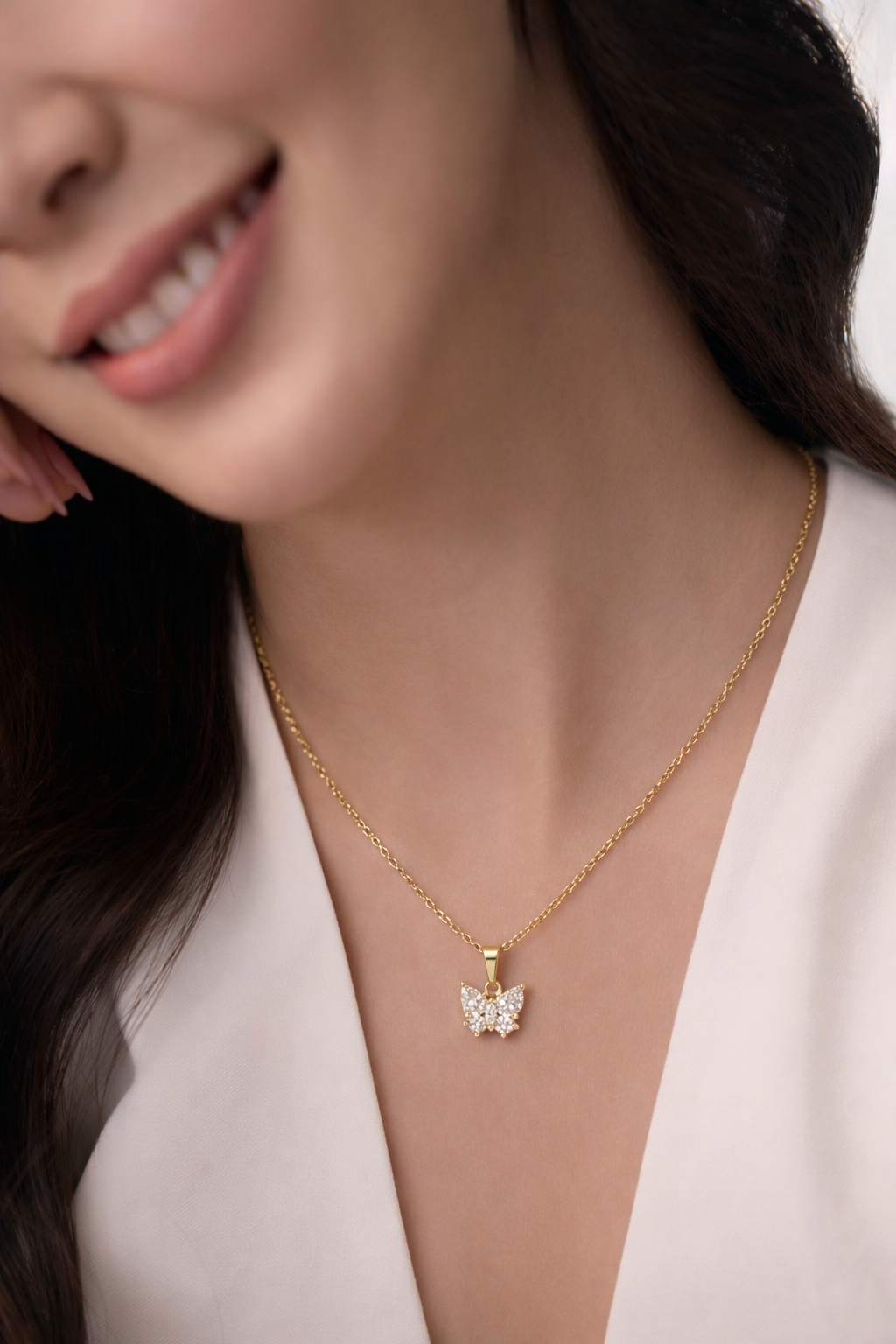 Butterfly Bloom Necklace - 18k Gold Plated