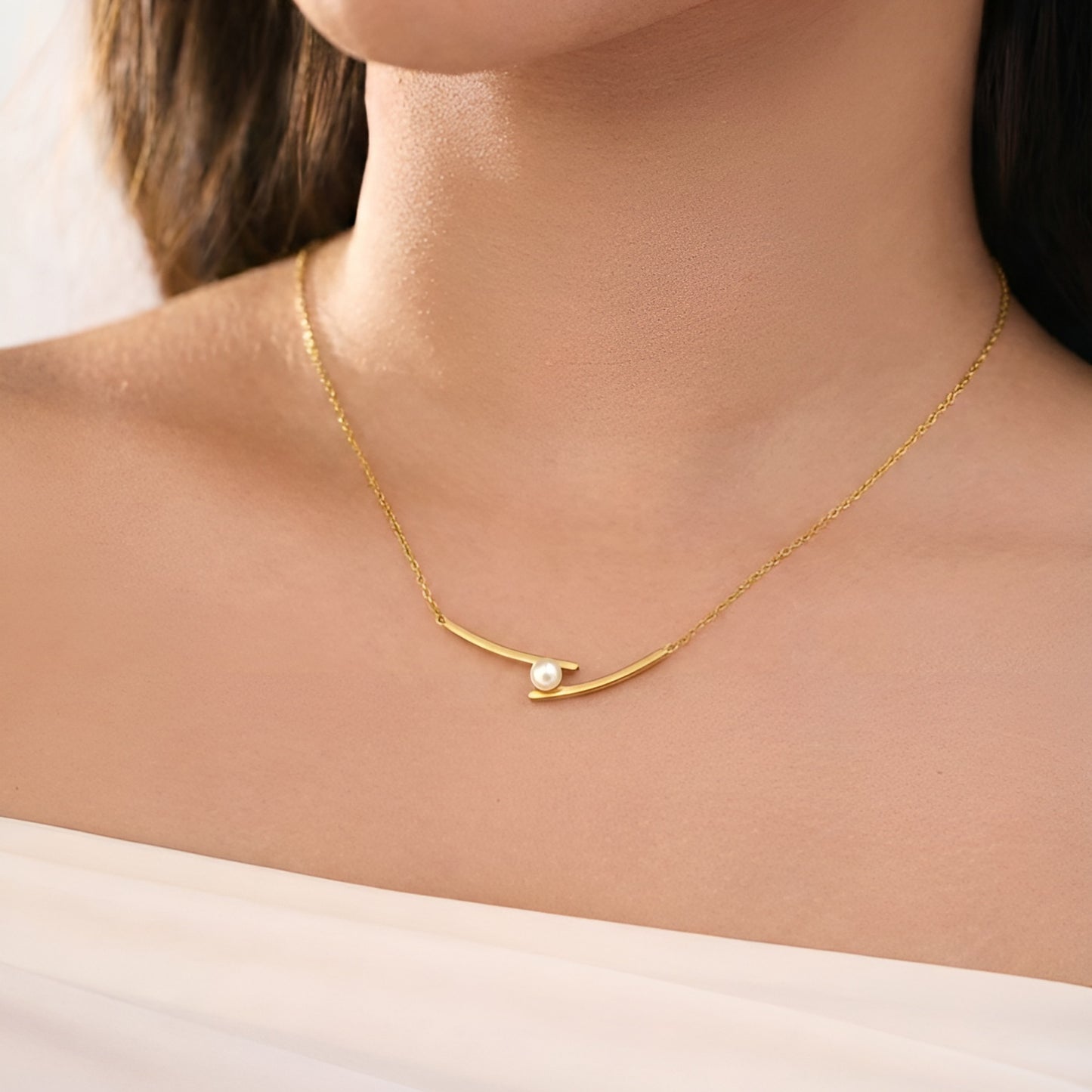 Sol Pearl Necklace - 18k Gold Plated