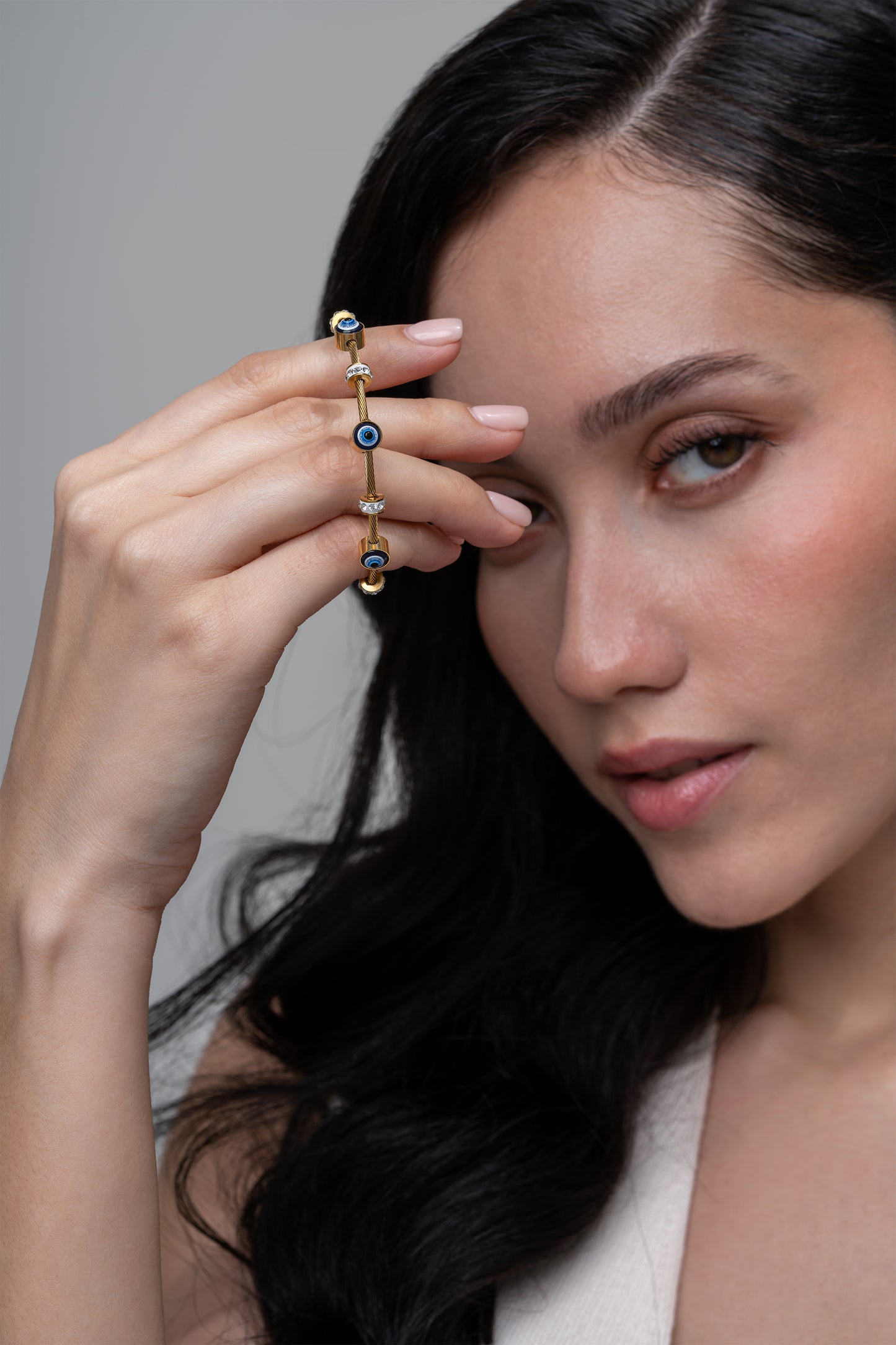 Classic Evil Eye Bangle - 18K Gold Plated