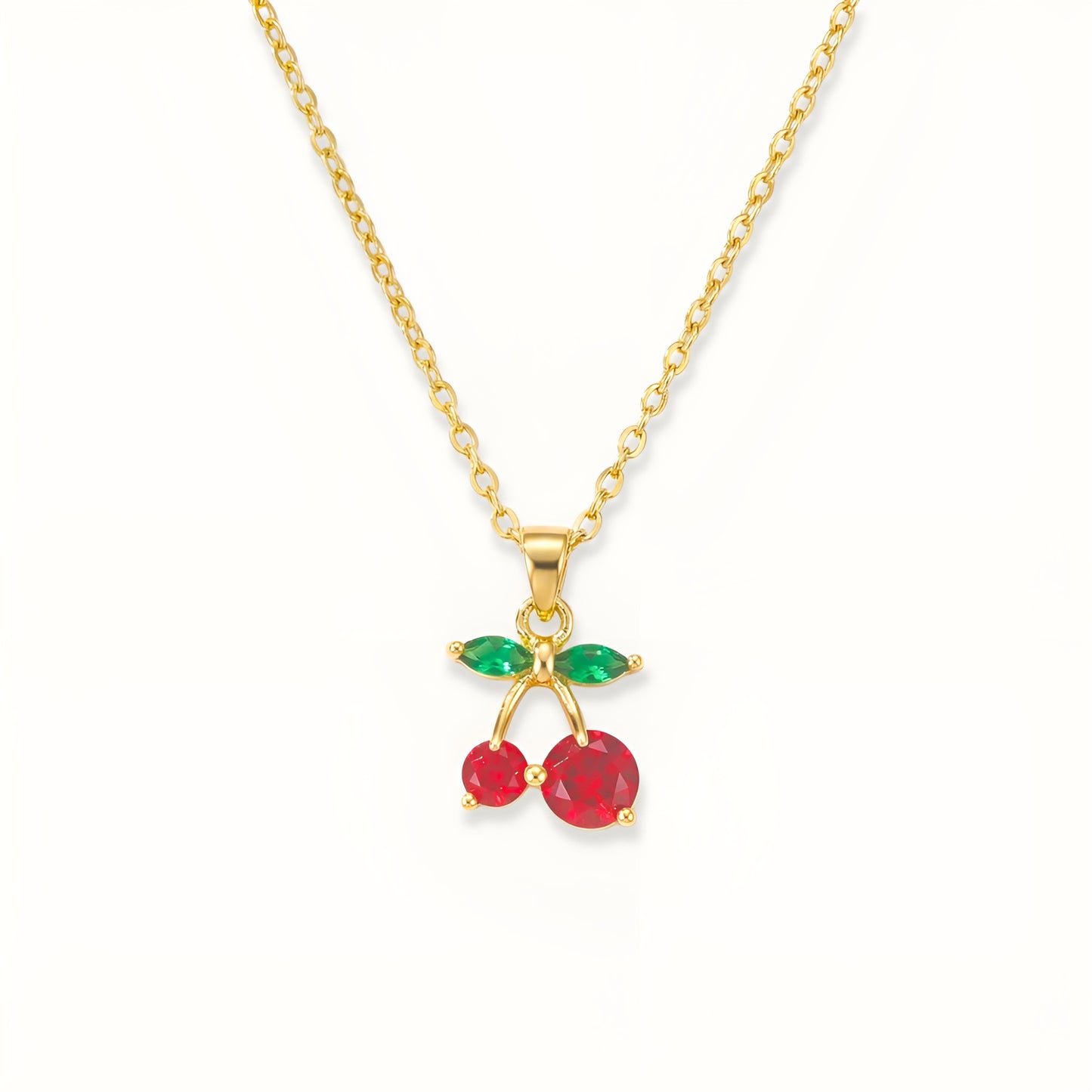 Cherry Glow Necklace - 18k Gold Plated