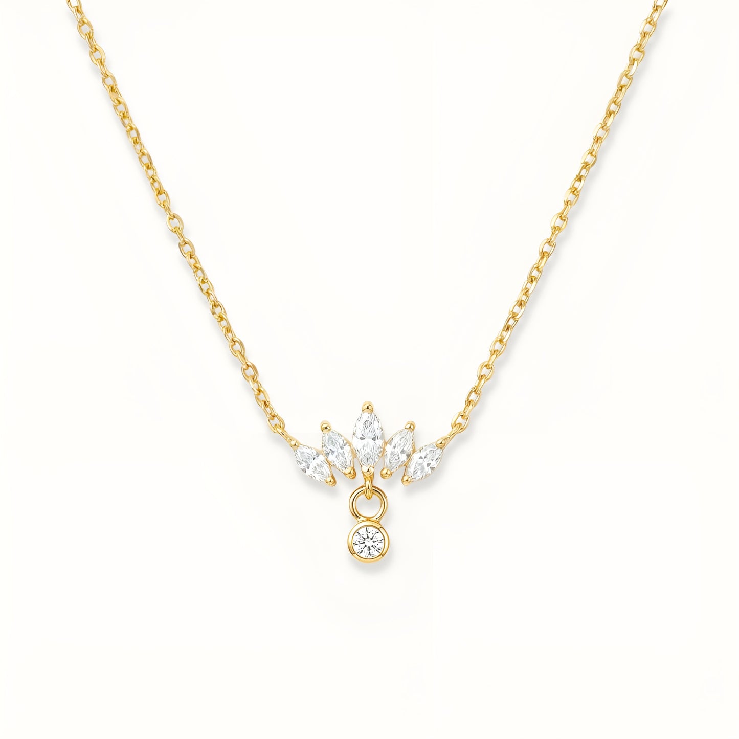 Crystal Necklace - 18k Gold Plated