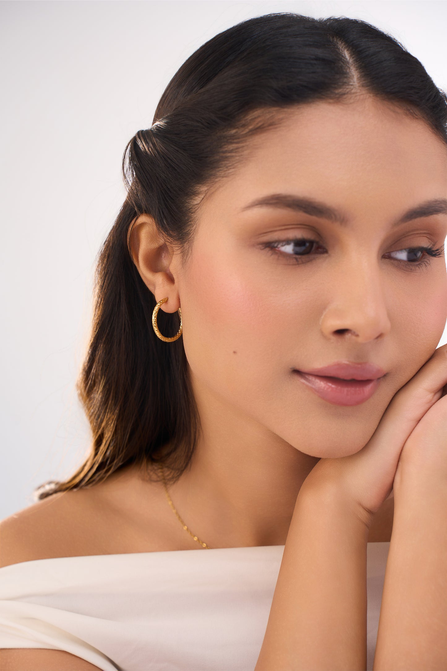 Gold Hoop Earrings Pack Set Of 3 - 18K Gold Plated