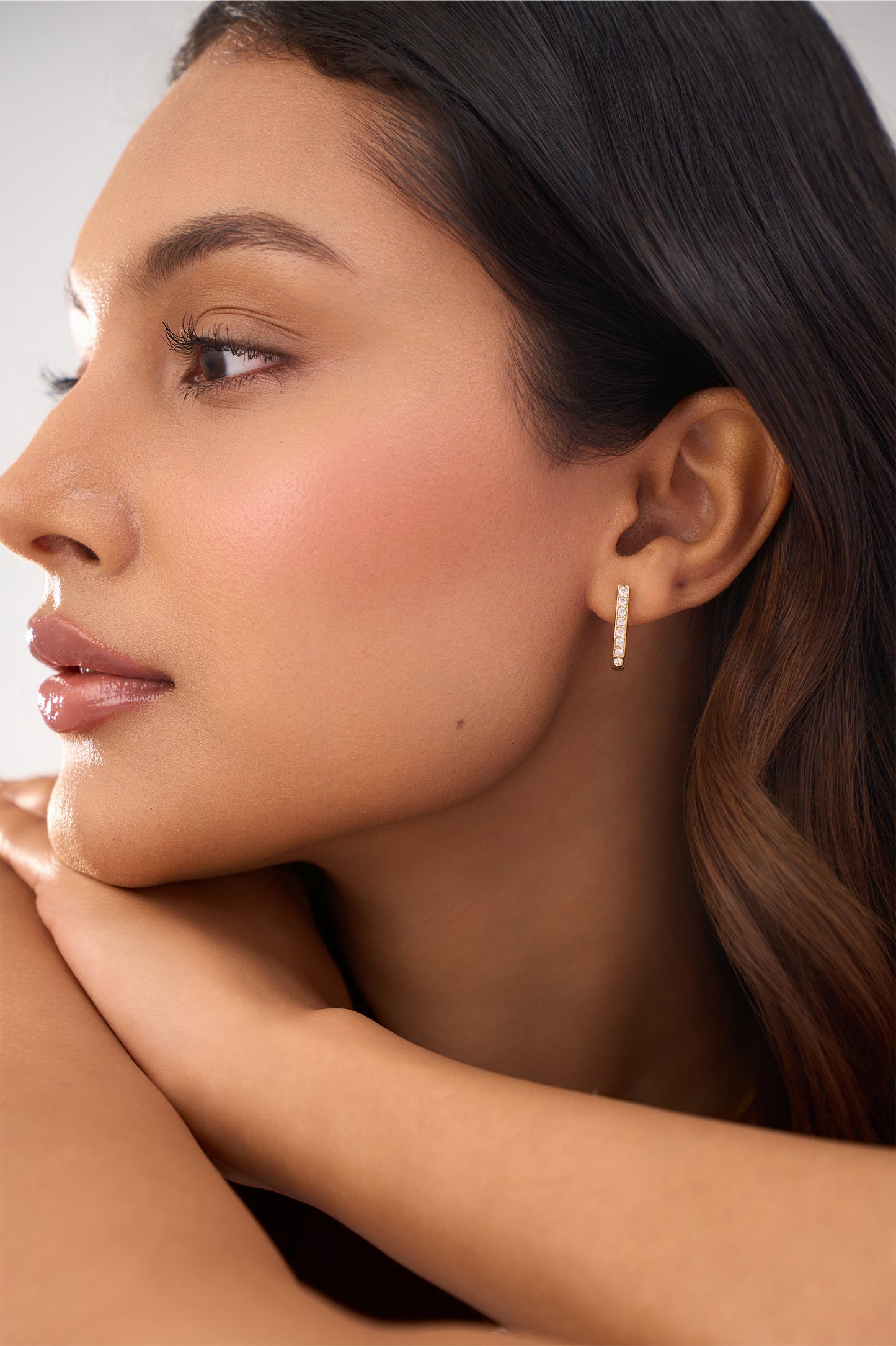 Abby Diamond Hoops - 18k Gold Plated