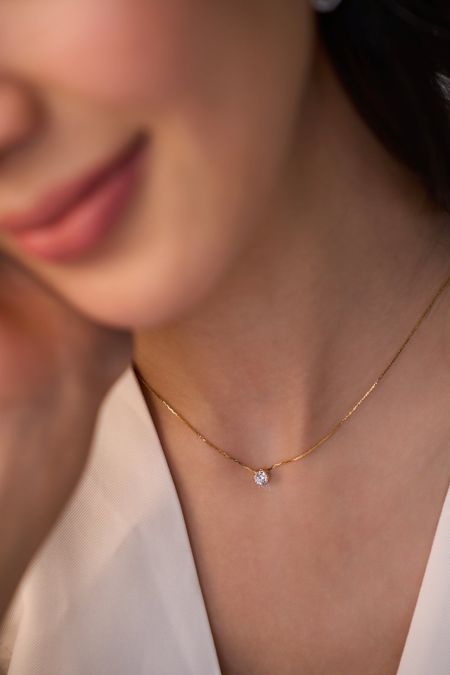 Dainty Diamond Necklace  - 18K Gold Plated