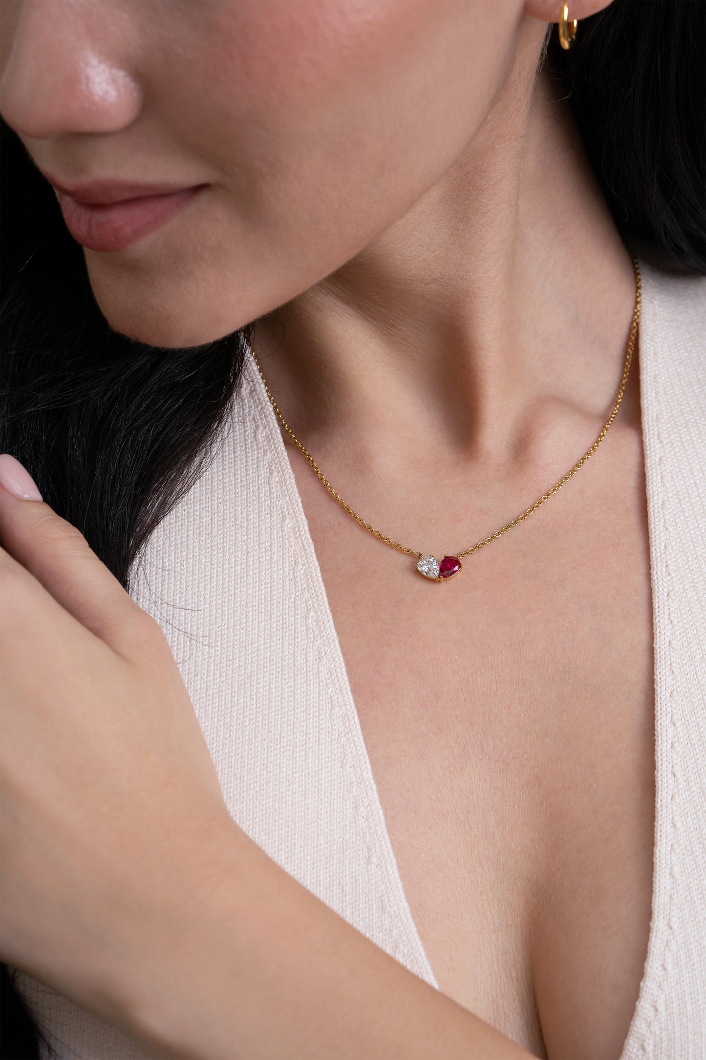 Serena Ruby Necklace - 18K Gold Plated