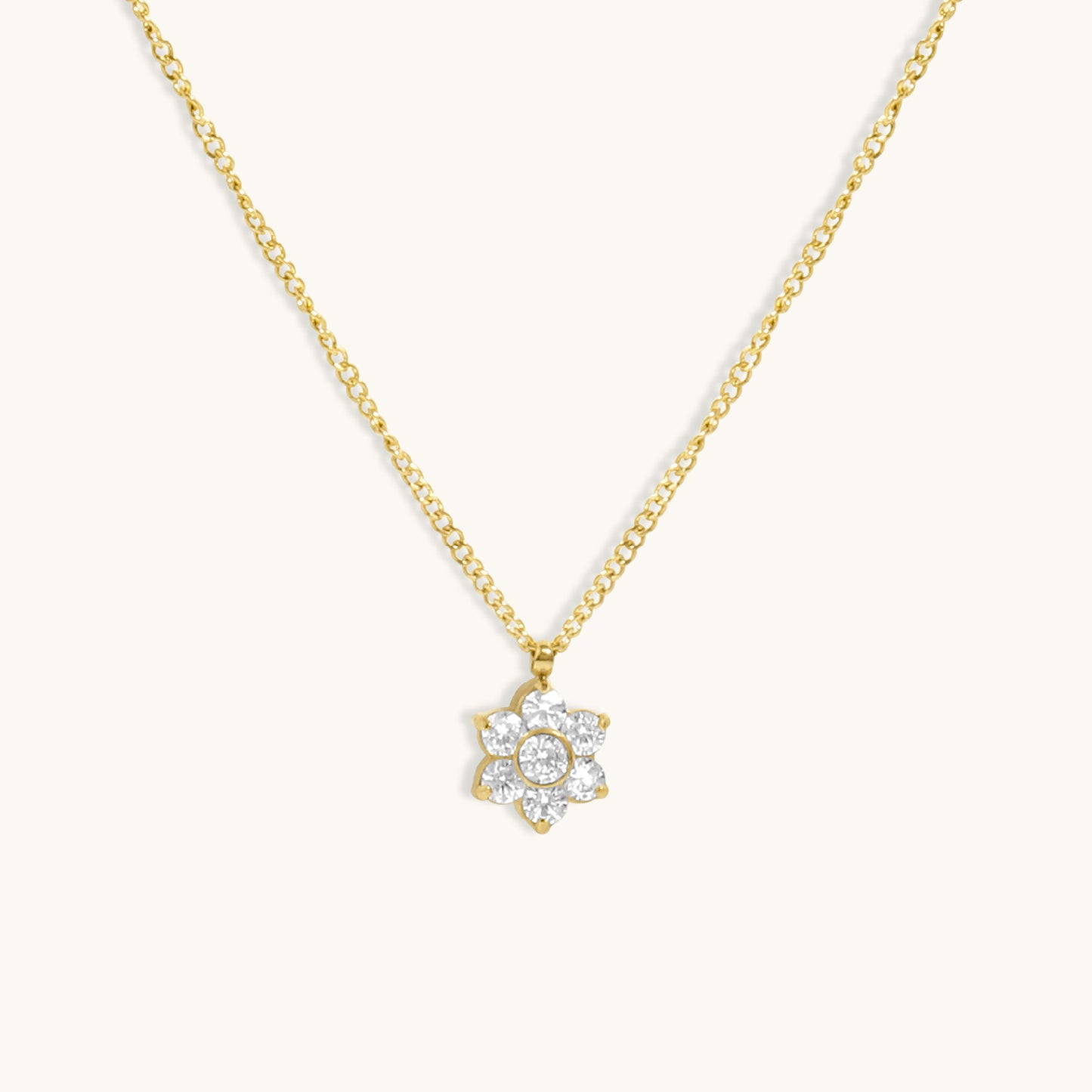 Flower Necklace - 18K Gold Plated