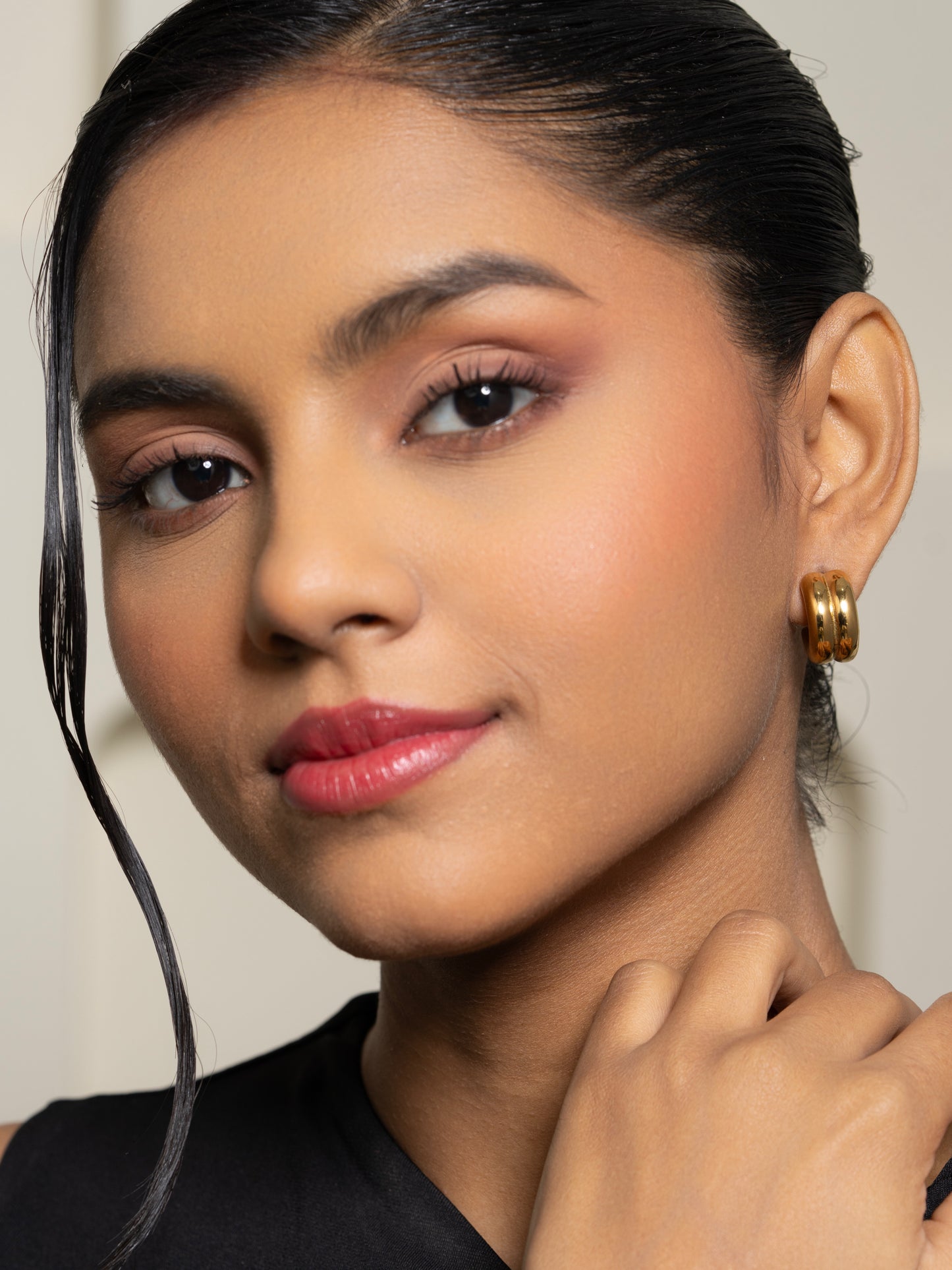 Double Hoop Earrings - 18K Gold Plated