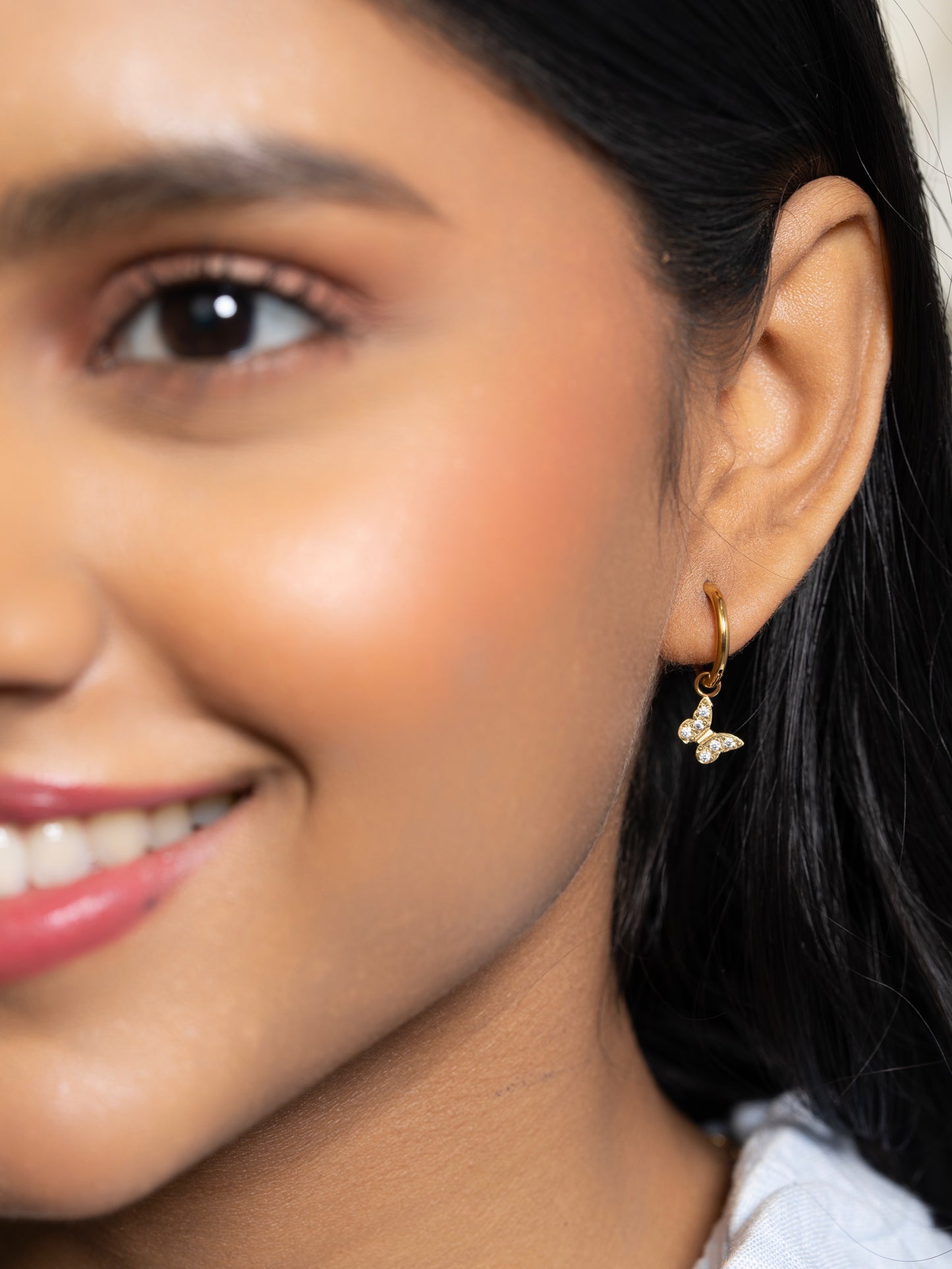 Butterfly Huggies - 18K Gold Plated
