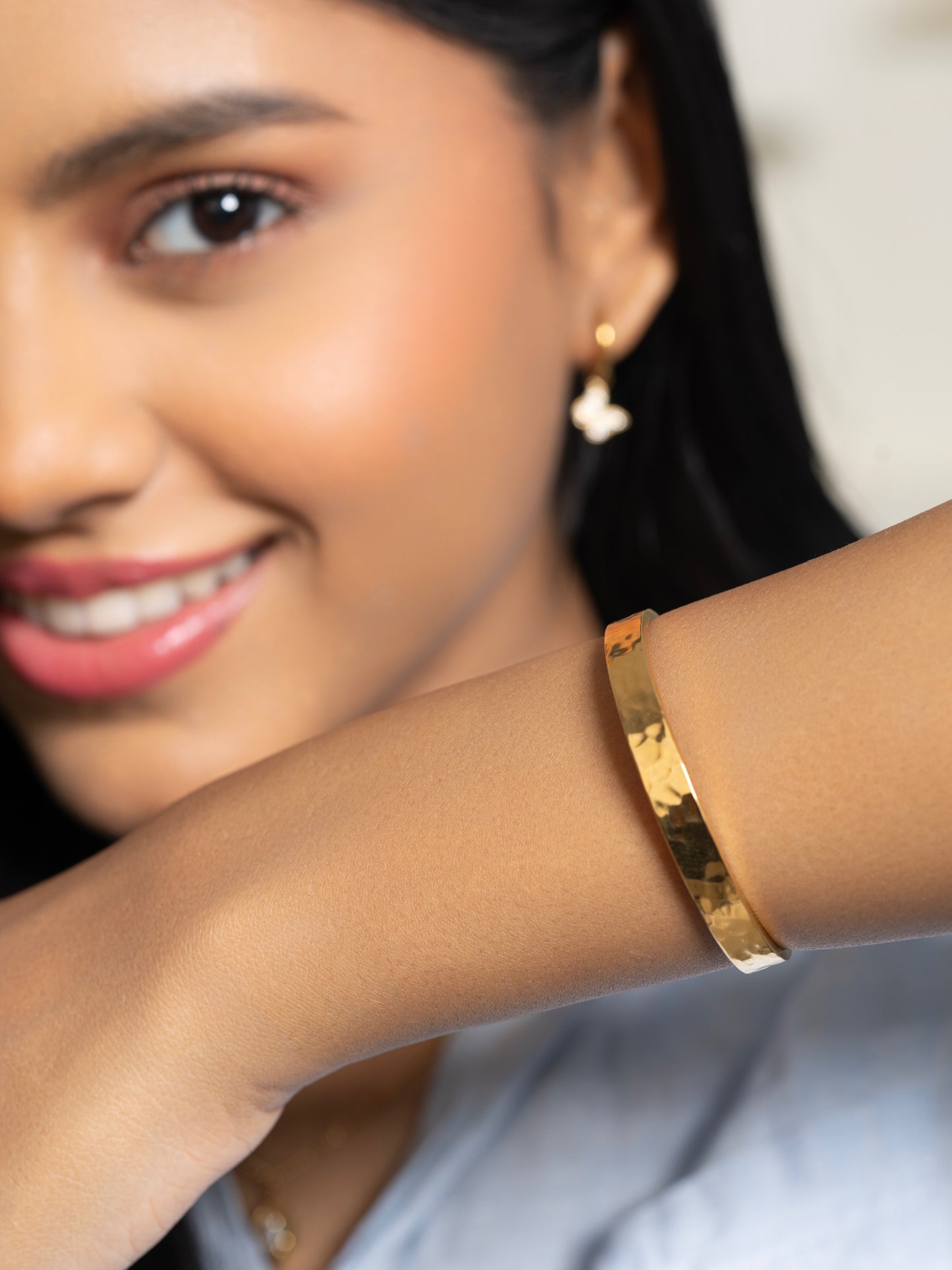 Hammered Cuff - 18K Gold Plated