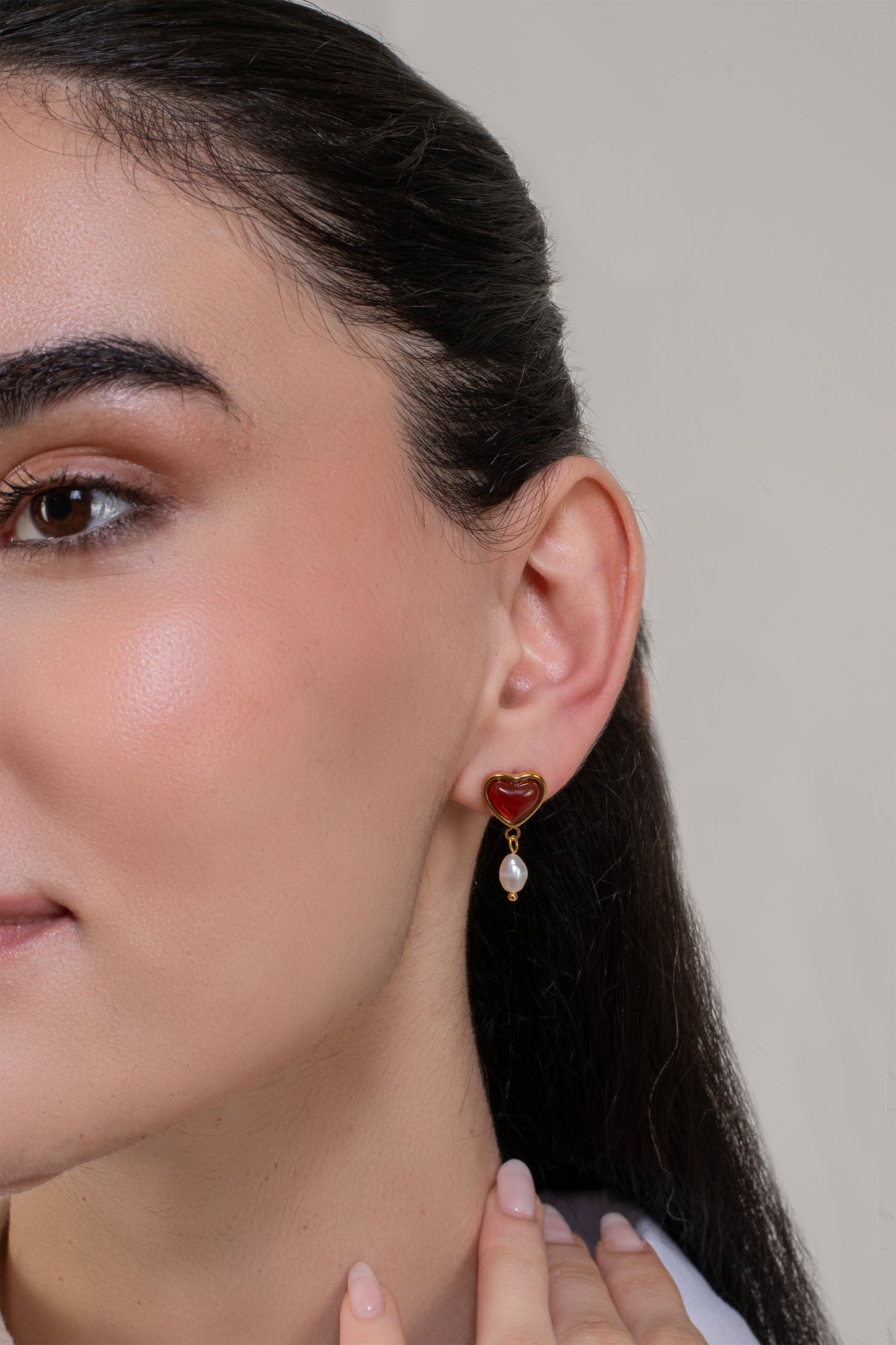 Lina Heart Earrings - 18K Gold Plated