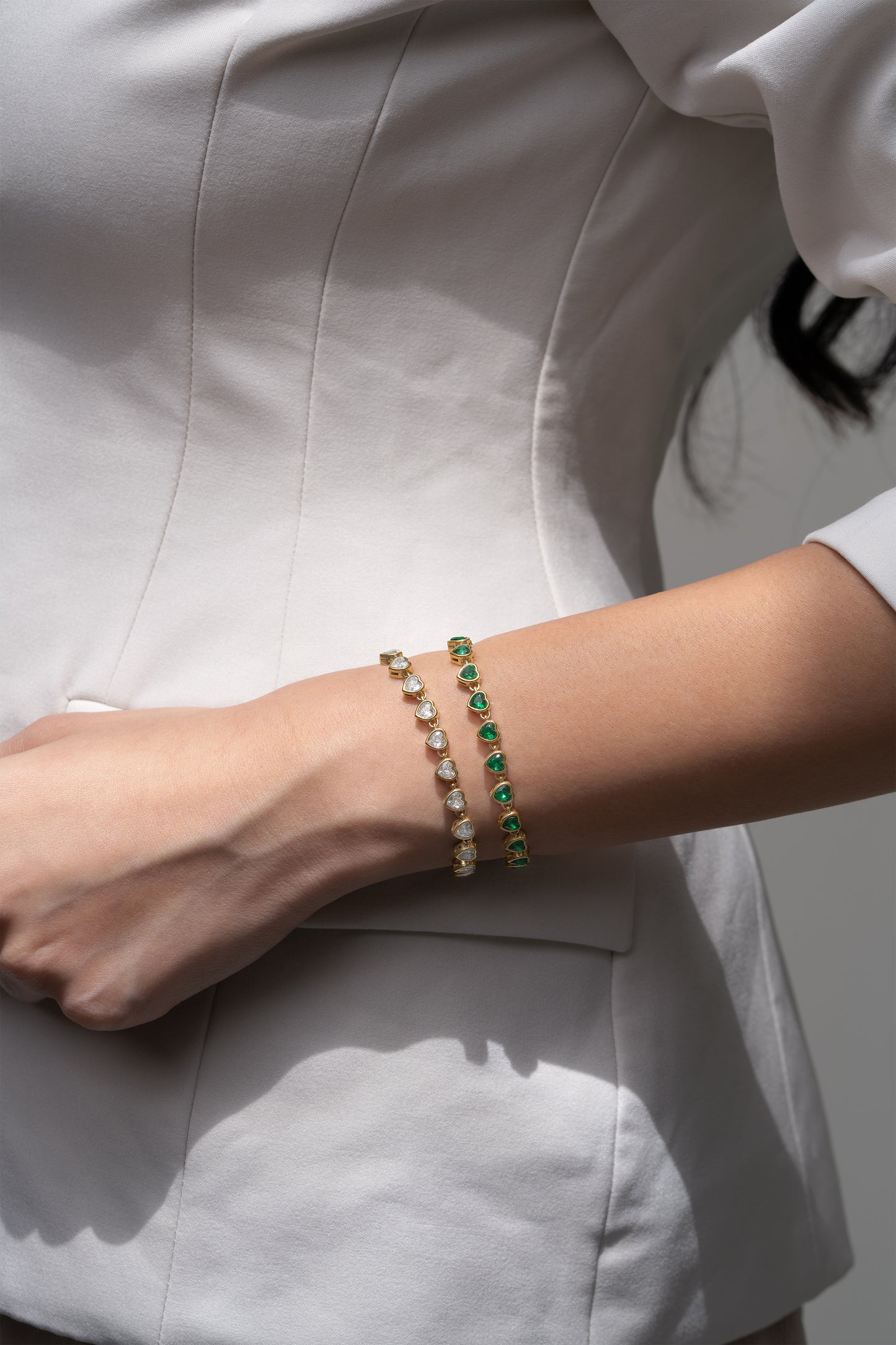 Classic Heart Tennis Bracelet - 18K Gold Plated