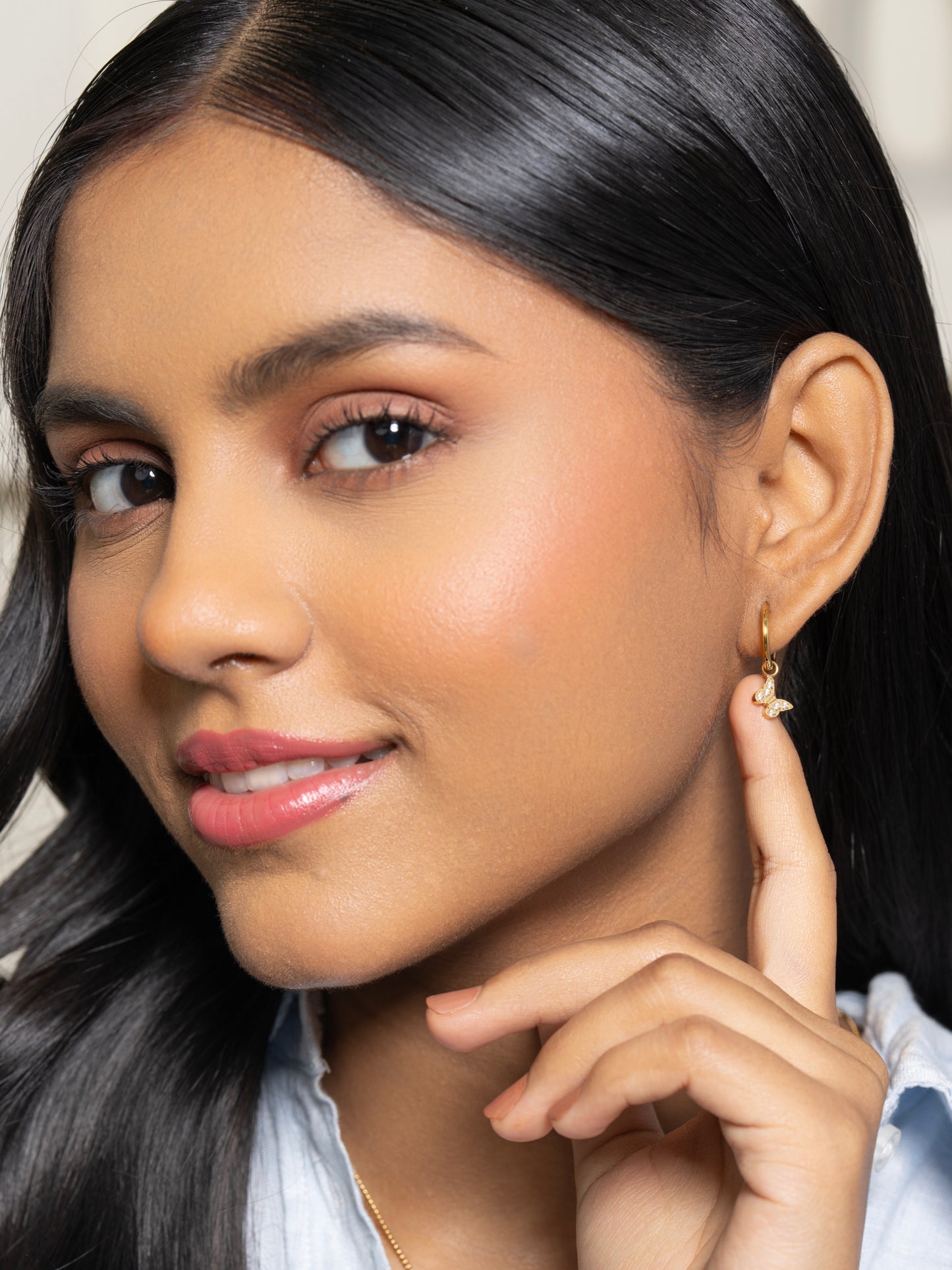 Butterfly Huggies - 18K Gold Plated