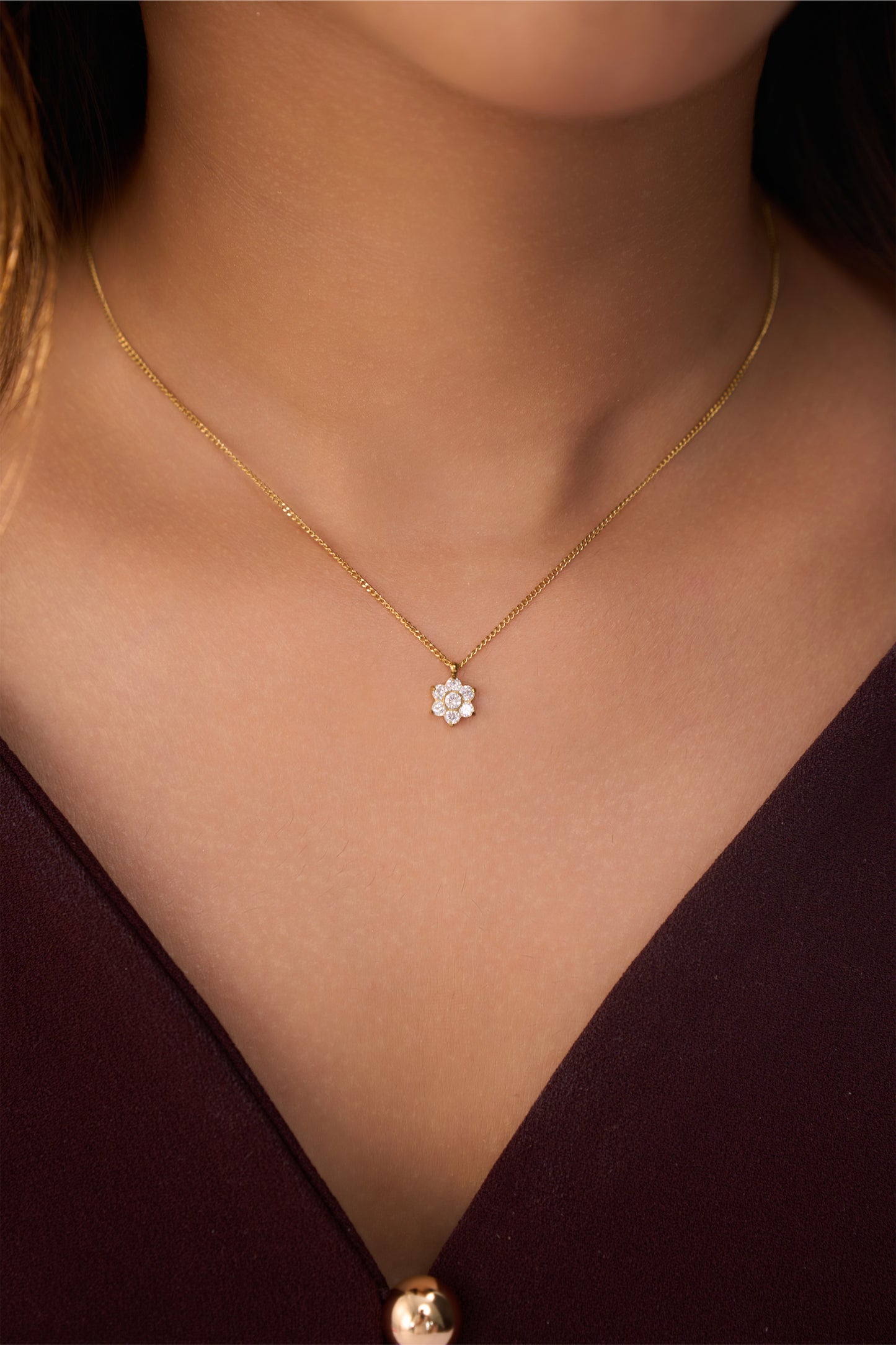 Flower Necklace - 18K Gold Plated