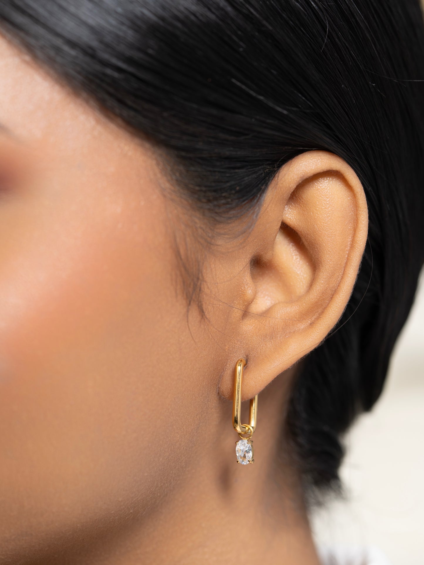 Sierra Diamond Hoops - 18K Gold Plated