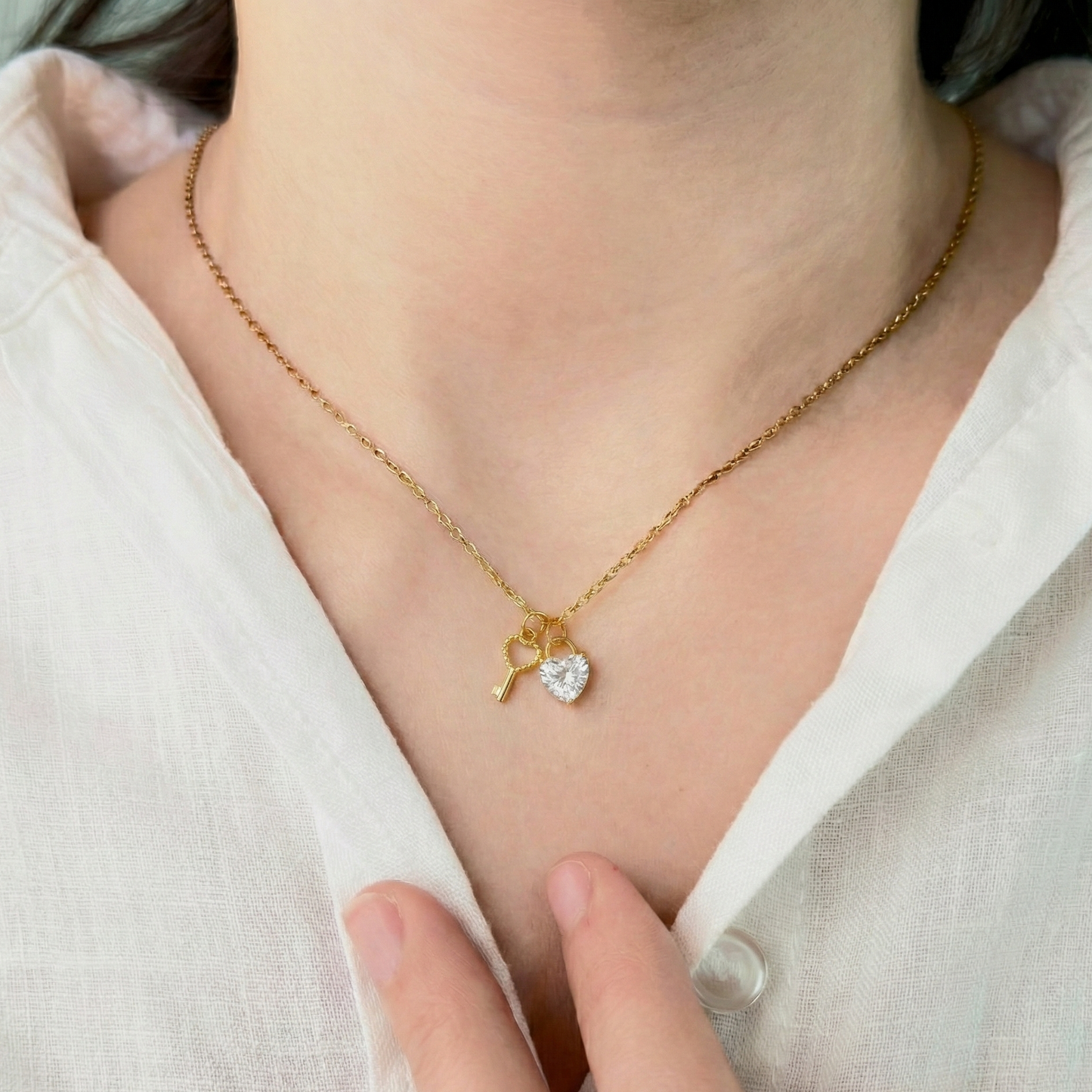 Love Lock Necklace - 18k Gold Plated