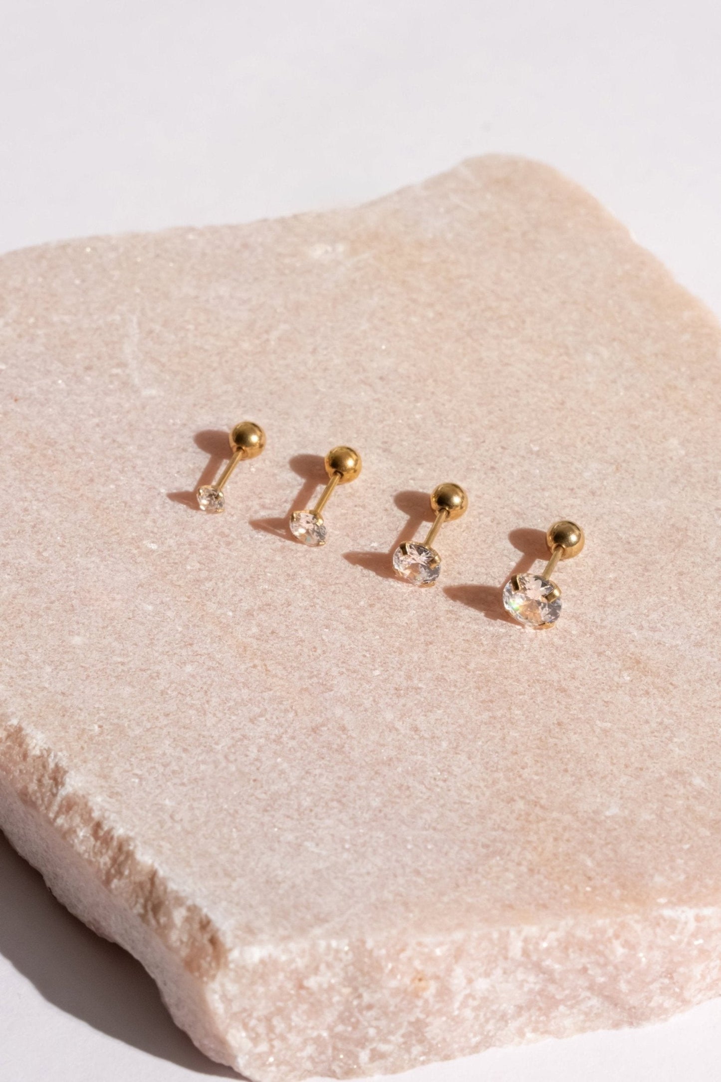 2mm Diamond Studs- 18K Gold Plated