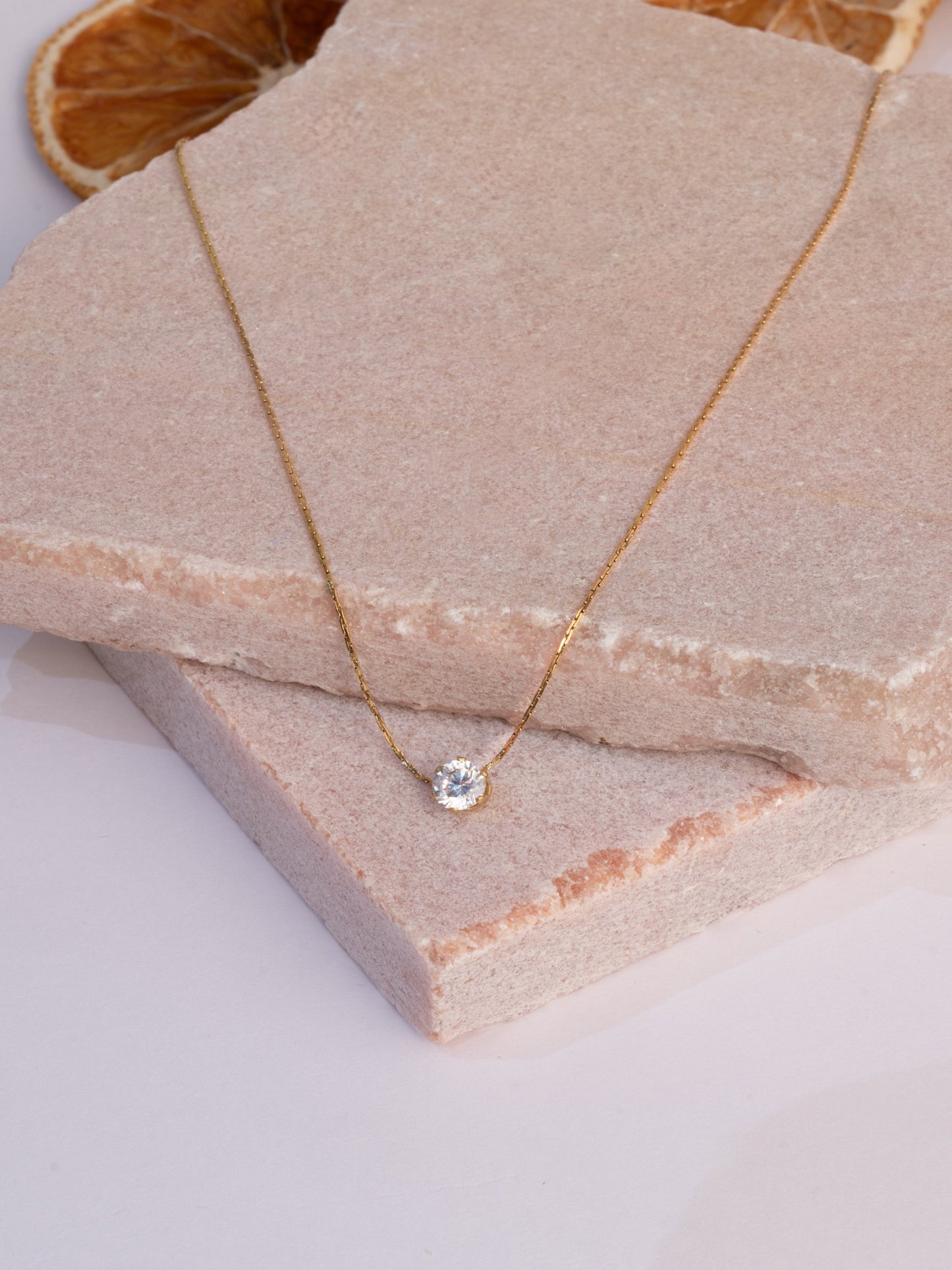 Dainty Diamond Necklace  - 18K Gold Plated