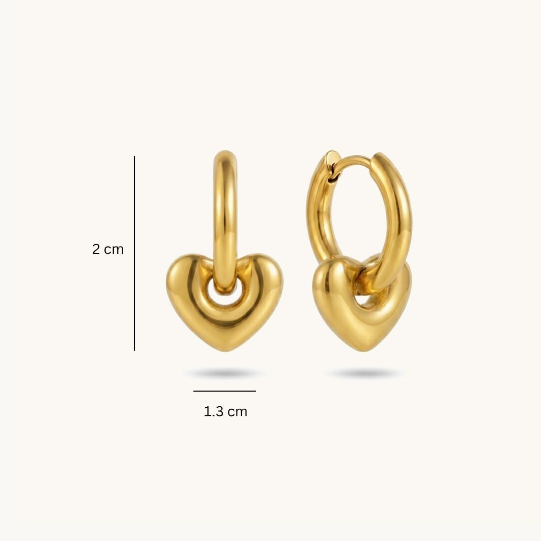 Puffy Love Earrings – 18K Gold Plated