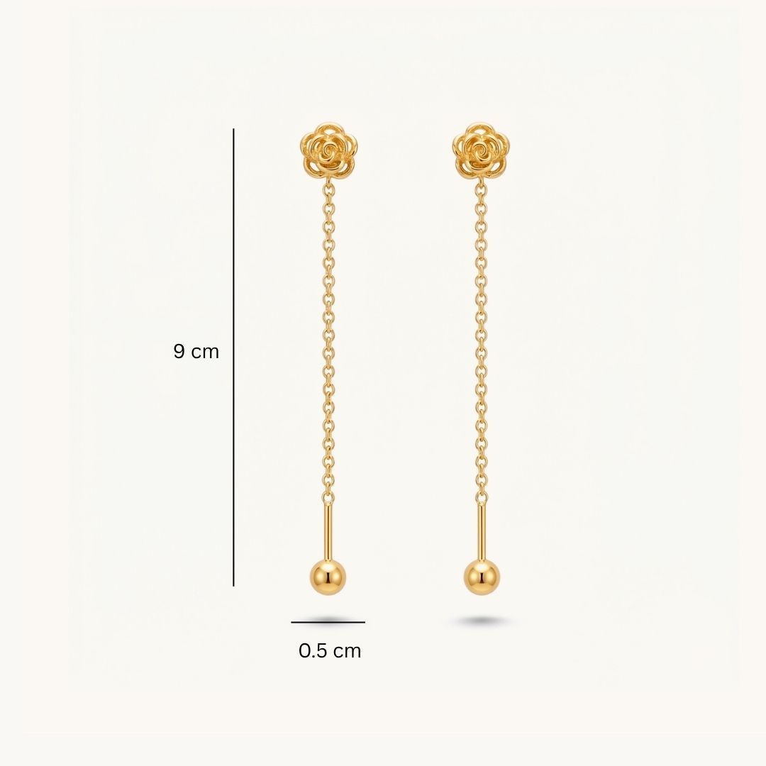 Rosefall threader earrings – 18K Gold Plated