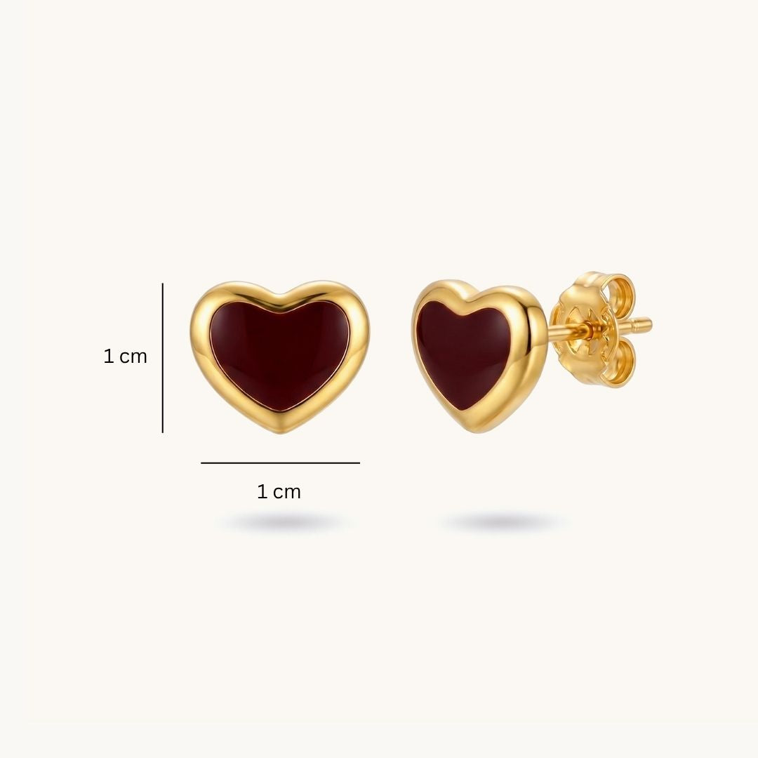 Ruby Love Studs - 18K Gold Plated