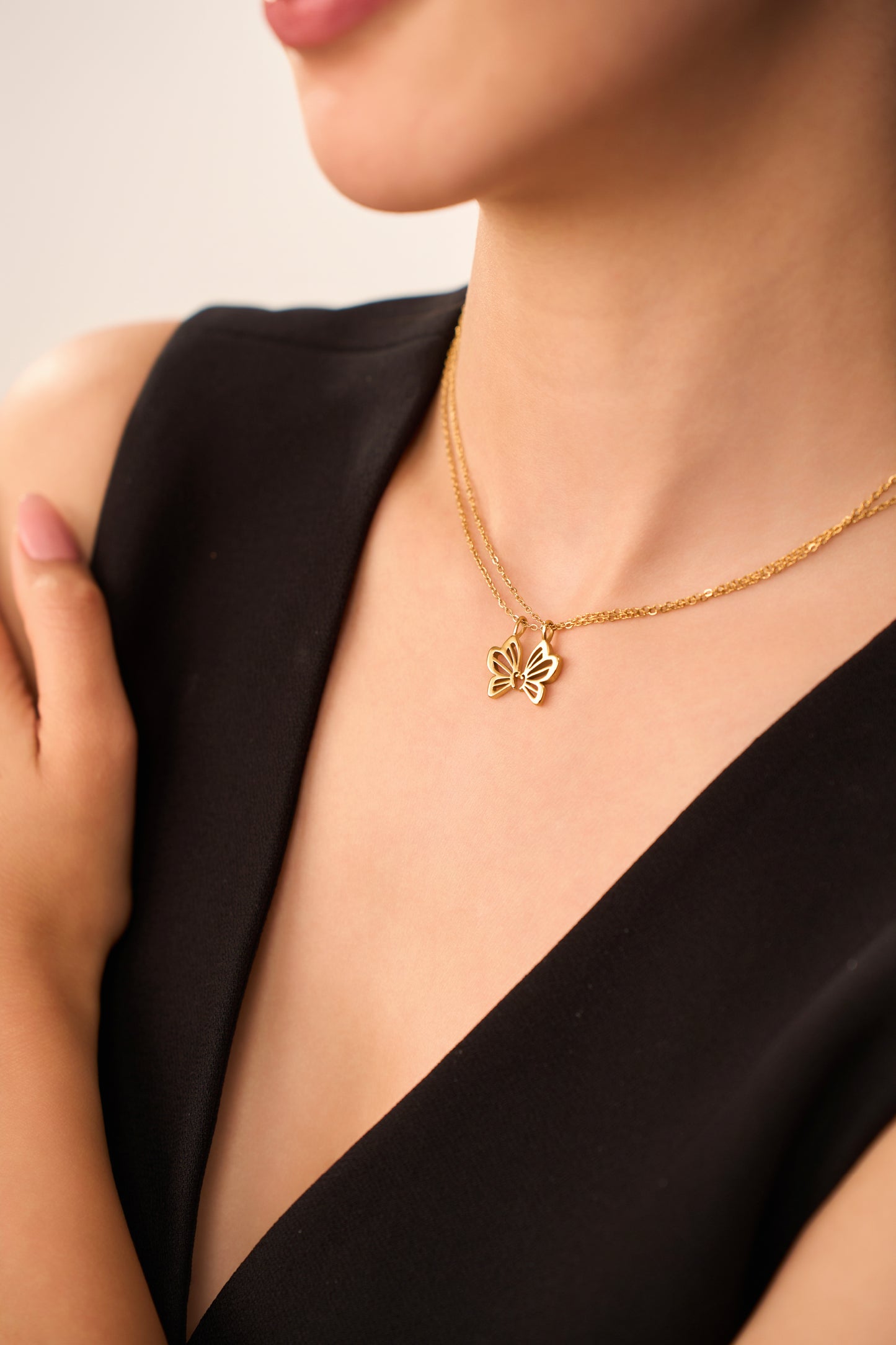 BFF Butterfly Necklace - 18K Gold Plated