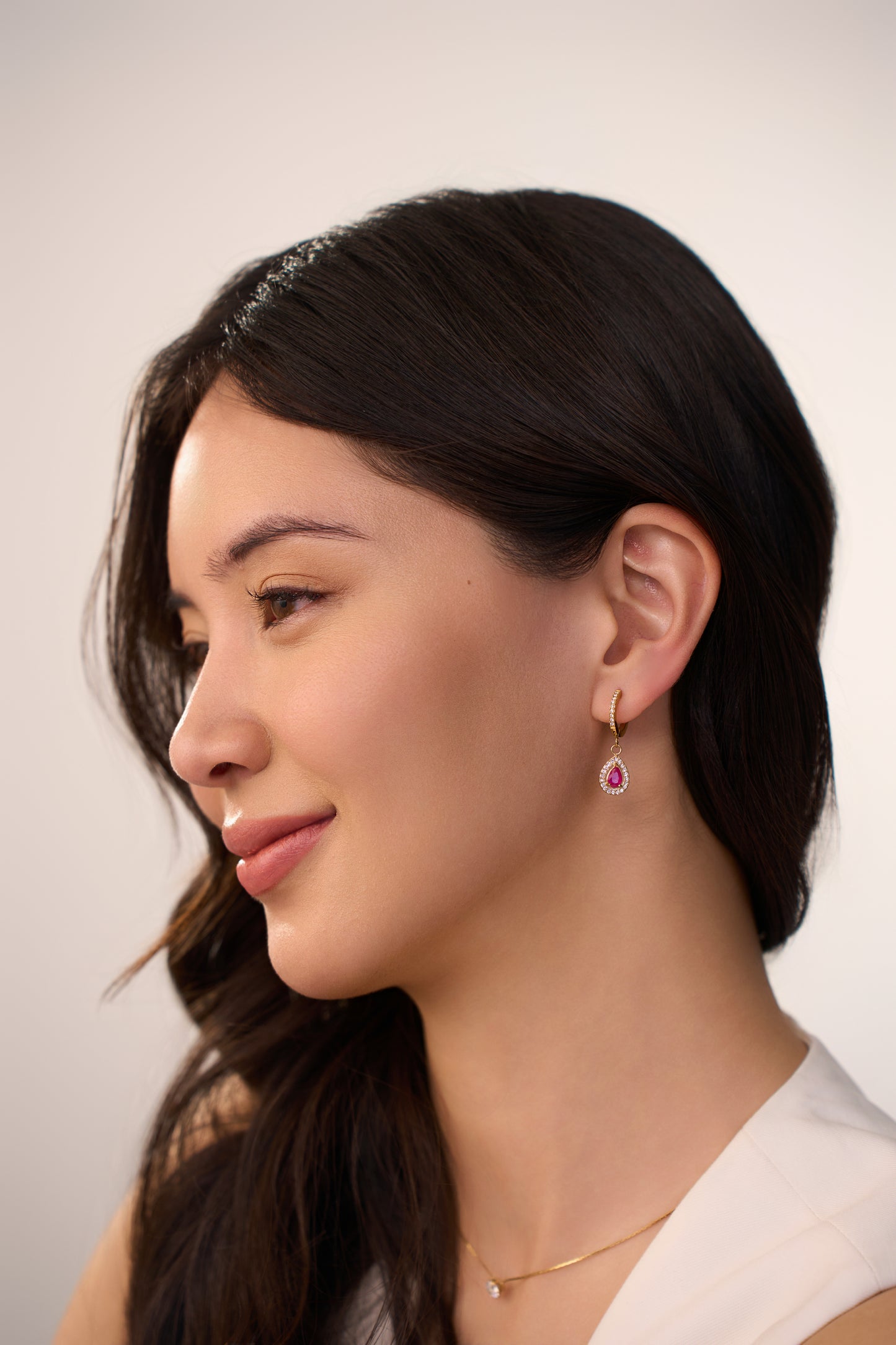 Niara Pink Huggies - 18K Gold Plated