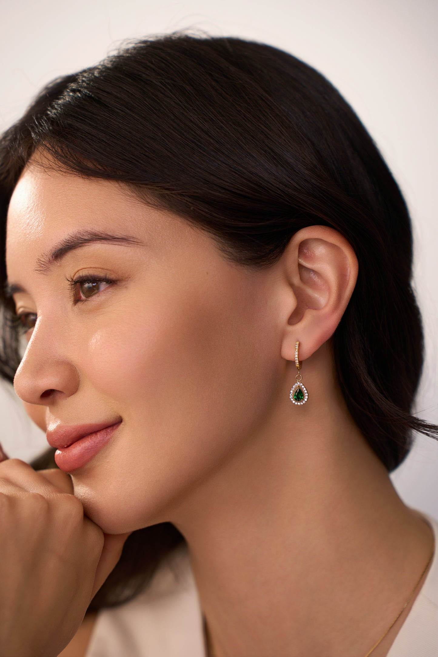 Niara Green Huggies - 18K Gold Plated