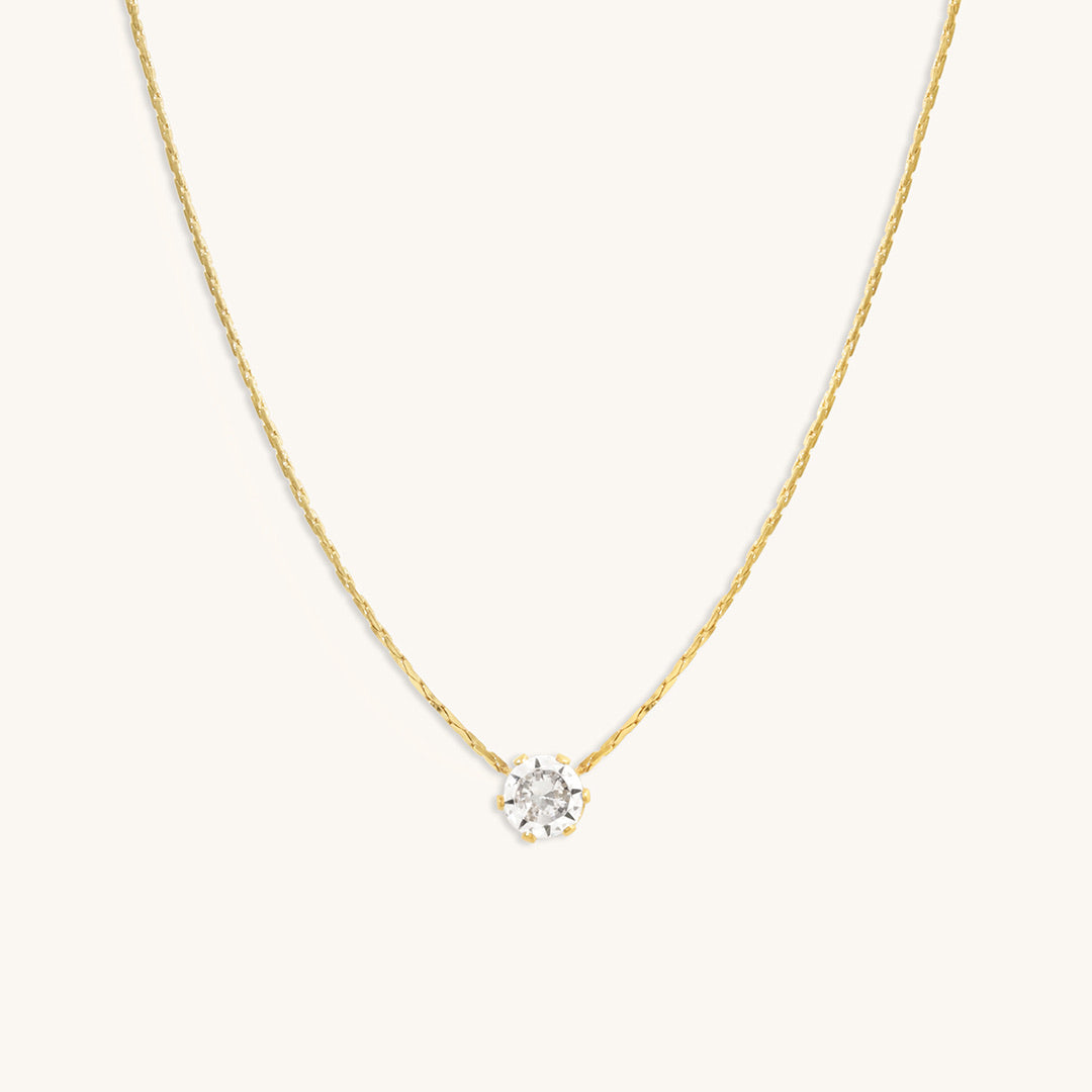Dainty Diamond Necklace 18K Gold Plated - Main Image