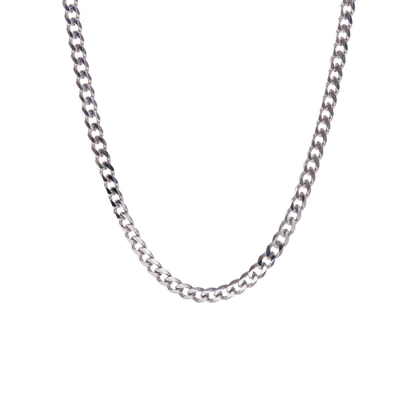 5mm Silver Cuban Chain Necklace