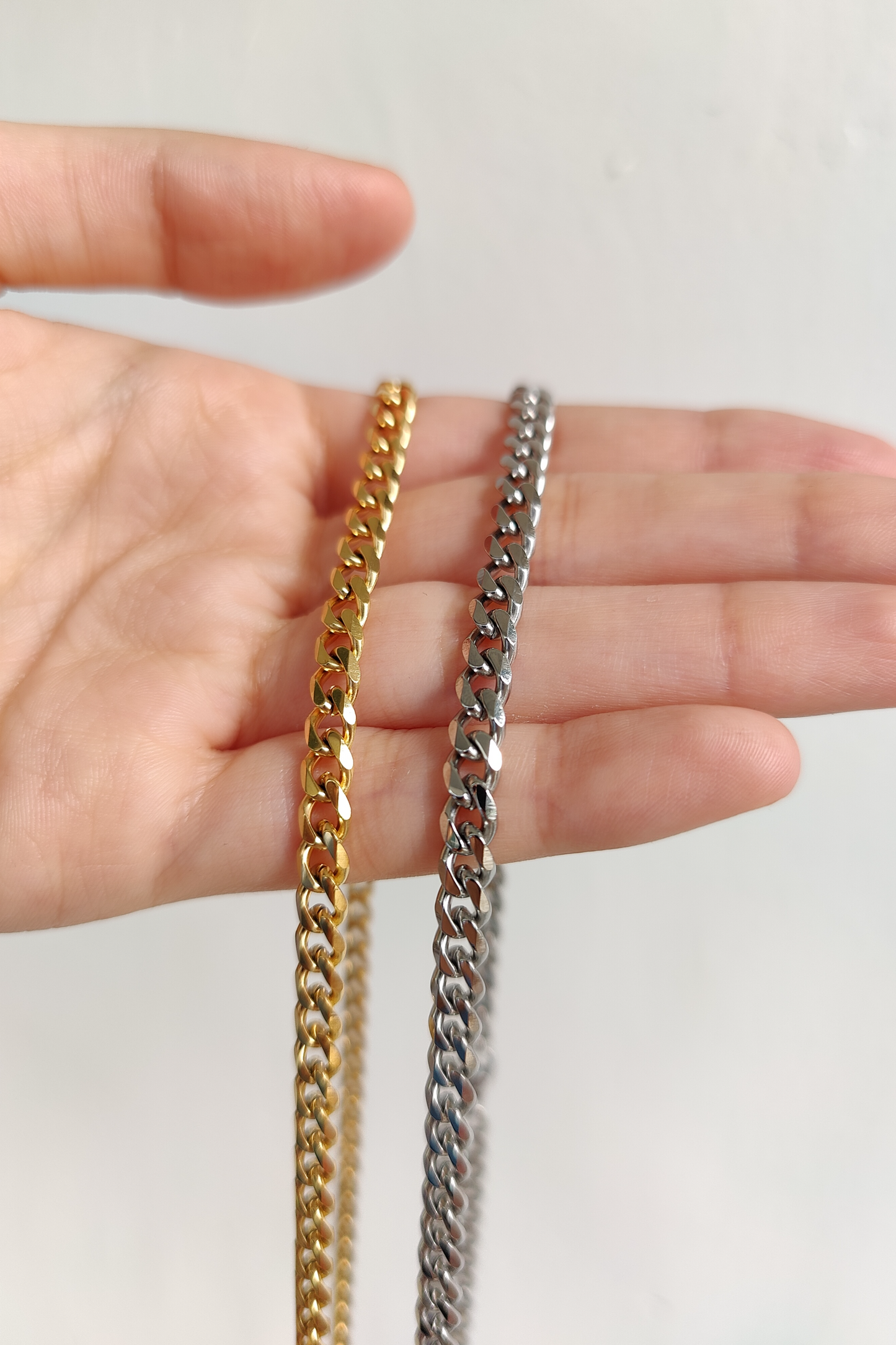 5mm Silver Cuban Chain Necklace