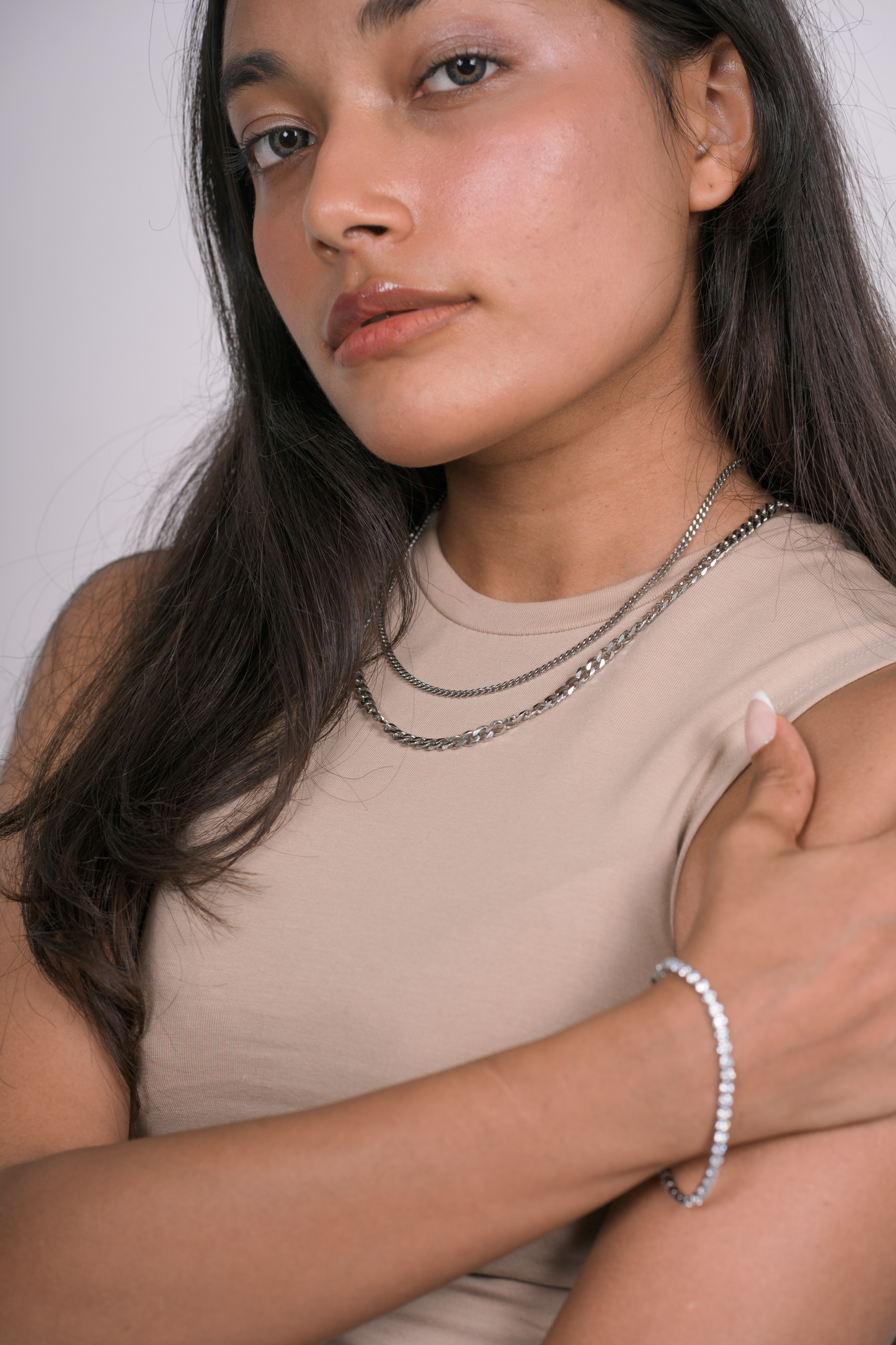 3mm Silver Cuban Chain Necklace