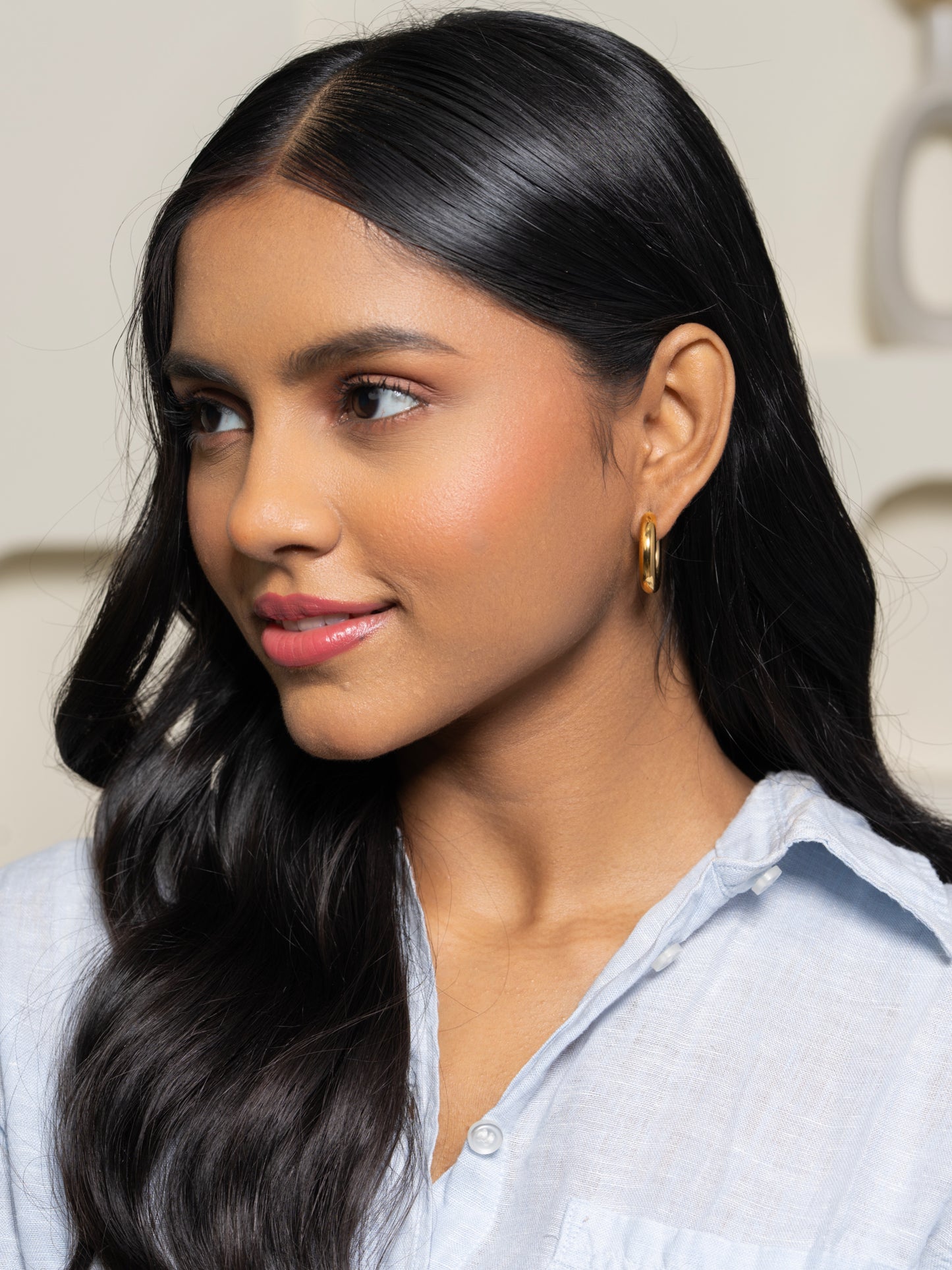 Celine Hoops Medium - 18K Gold Plated
