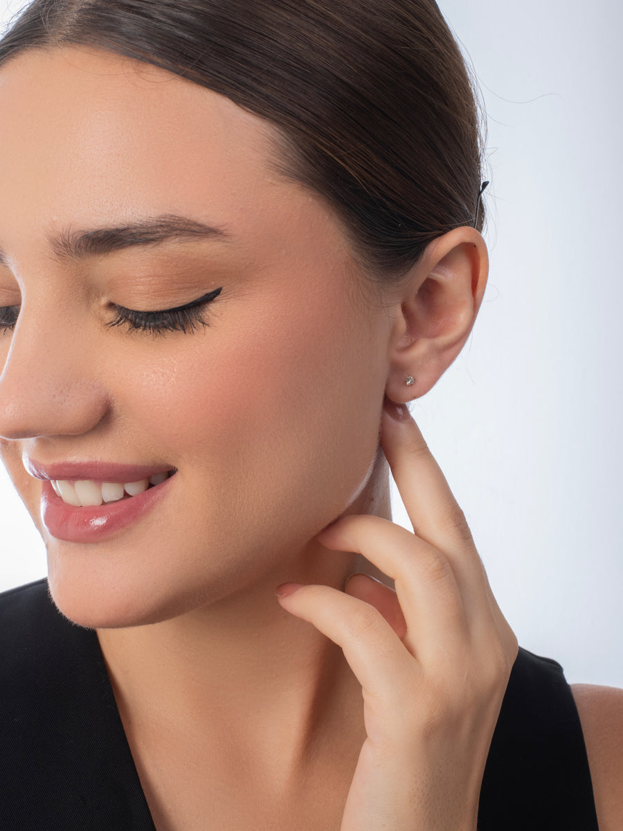 1mm Diamond Studs - 18K Gold Plated image 6