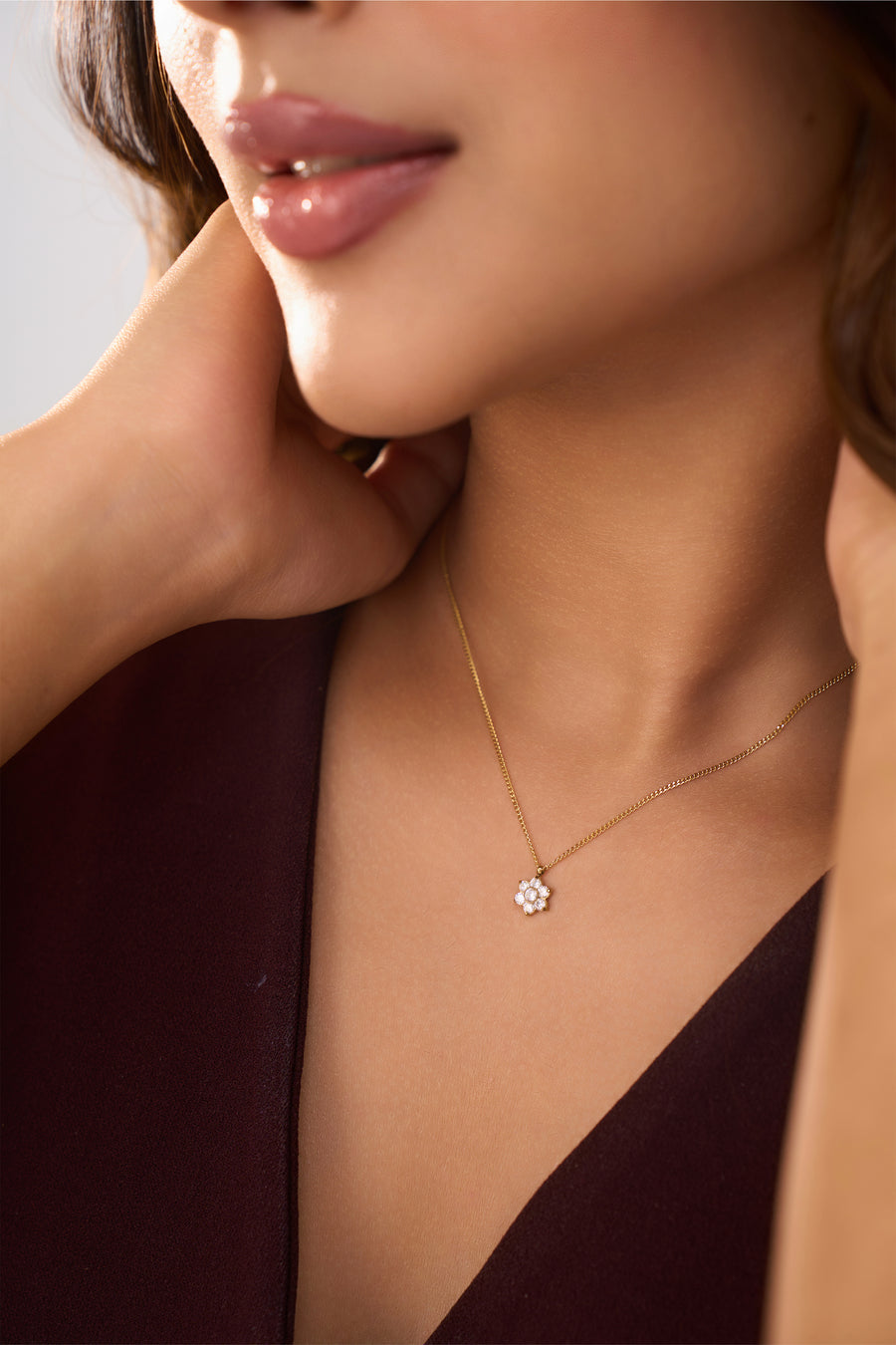 Flower Necklace - 18K Gold Plated image 3
