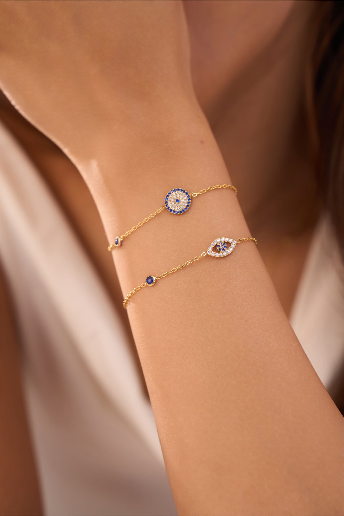 Nazar Evil Eye Bracelet - 18k Gold Plated image 5