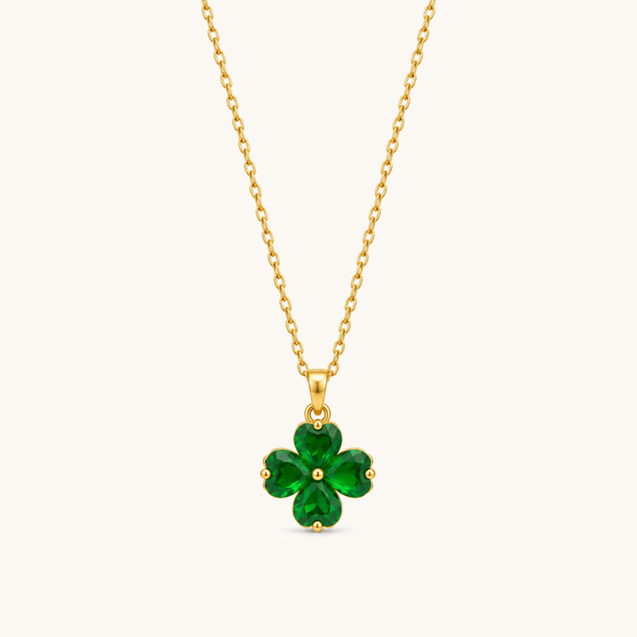 Emerald Gala Necklace - 18K Gold Plated image 1