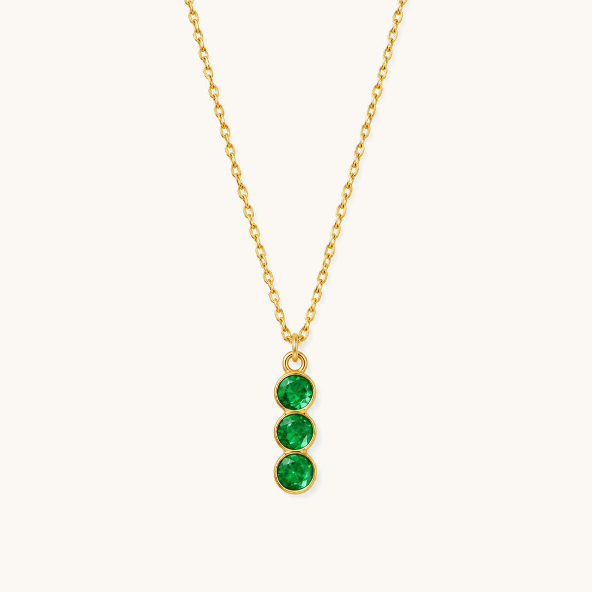 Olive Trio Necklace - 18K Gold Plated