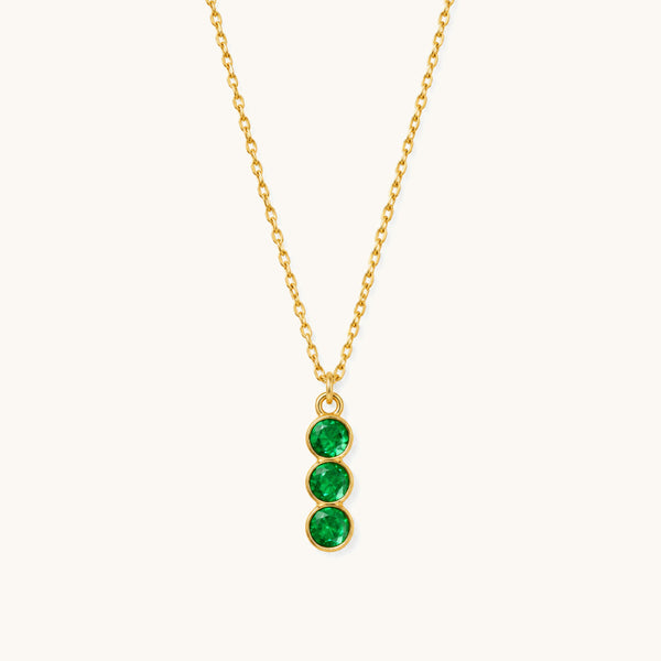 Olive Trio Necklace - 18K Gold Plated