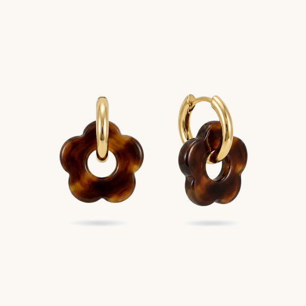 Cocoa Petals Hoops - 18K Gold Plated