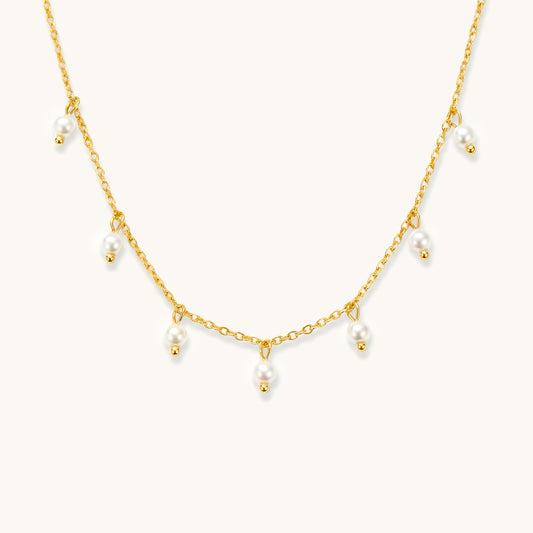 Pearl Drop Necklace - 18k Gold Plated