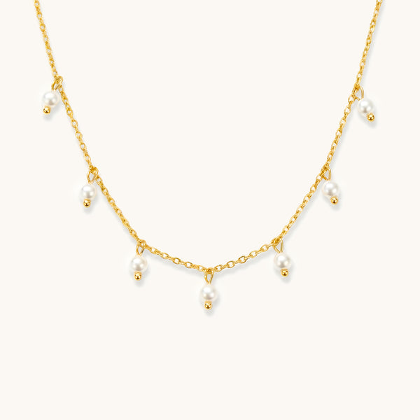Pearl Drop Necklace - 18k Gold Plated