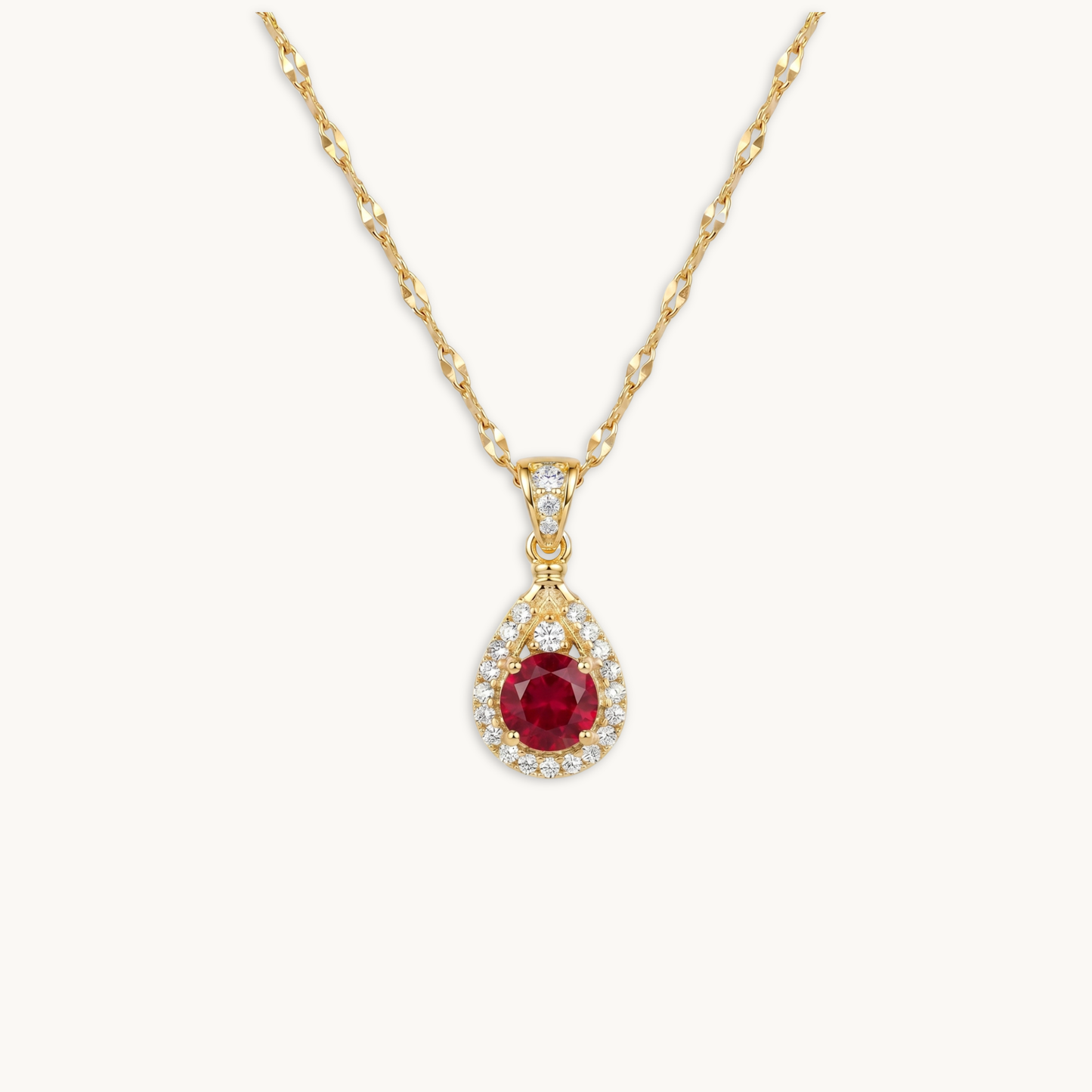 Aurora Red Necklace – 18K Gold Plated