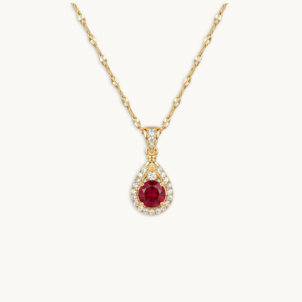 Aurora Red Necklace – 18K Gold Plated