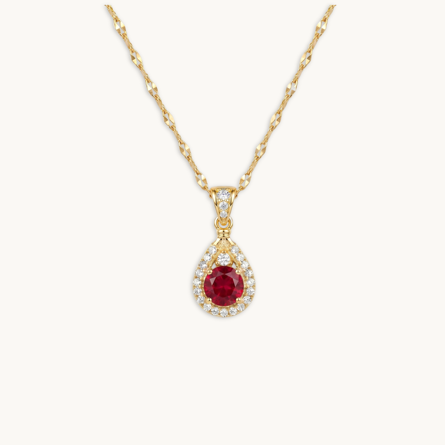 Aurora Red Necklace – 18K Gold Plated image 1