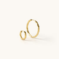 Everyday Hoop Earrings Set Of 2 - 18K Gold Plated