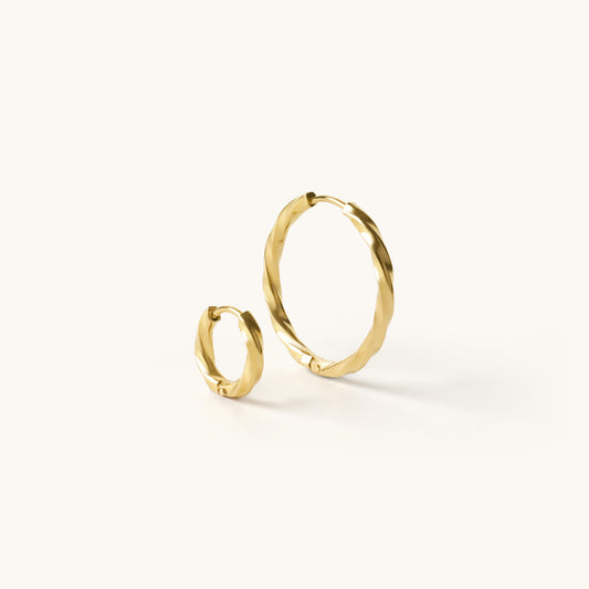 Everyday Hoop Earrings Set Of 2 - 18K Gold Plated