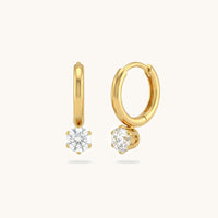 Solitaire Huggies - 18k Gold Plated